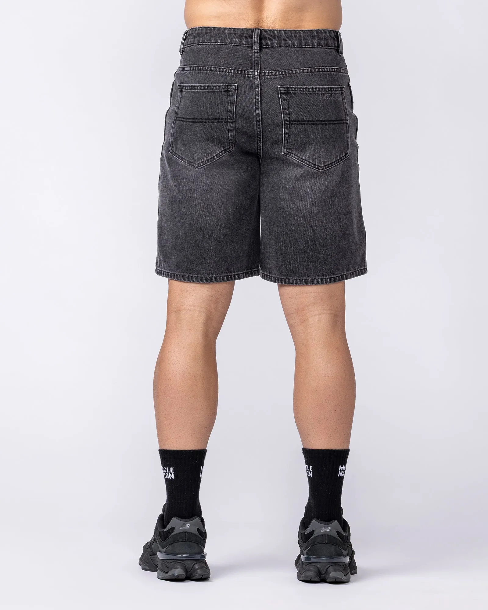 Street Denim Jorts - Washed Black sold by Muscle Nation product image thumbnail 5