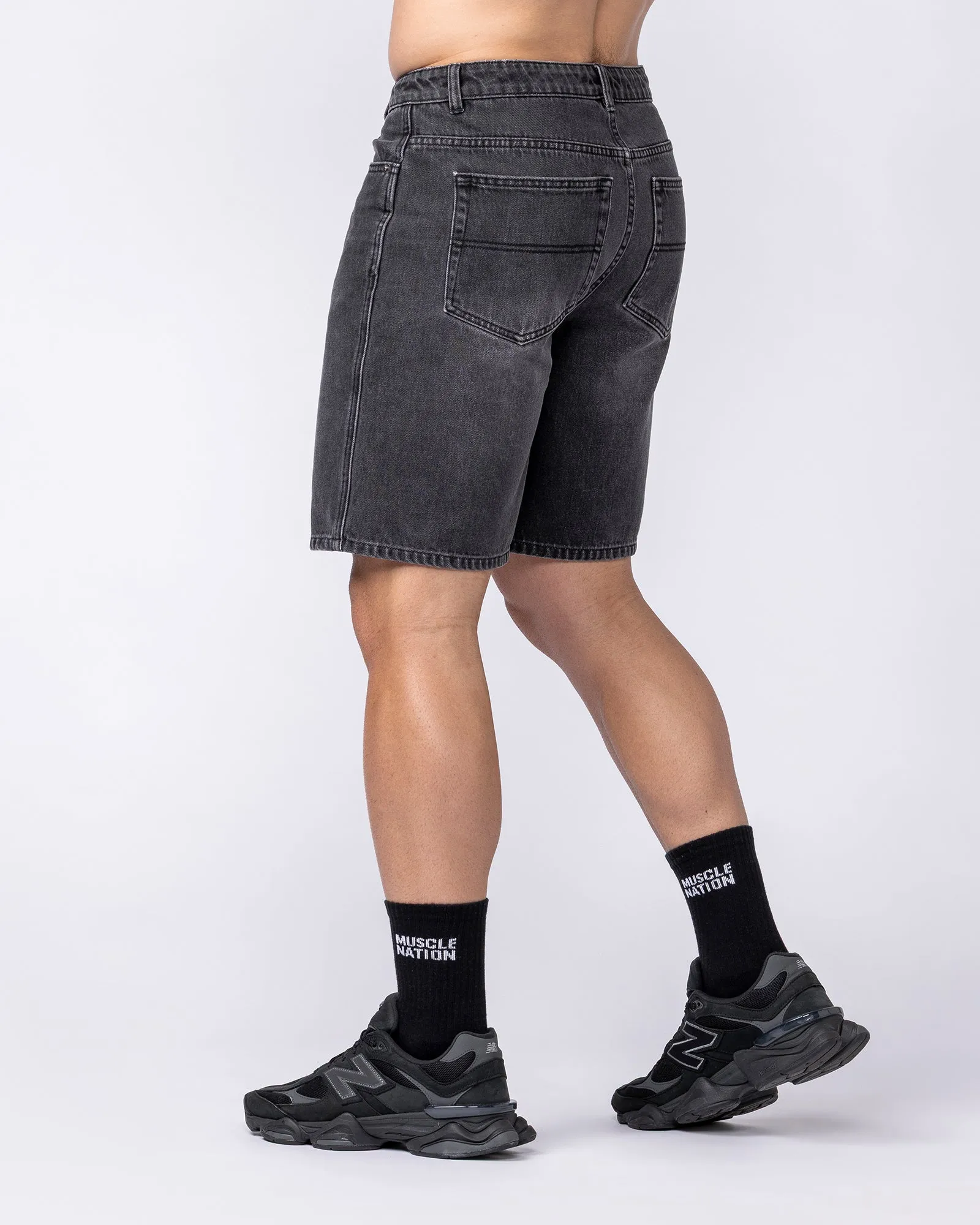 Street Denim Jorts - Washed Black sold by Muscle Nation product image thumbnail 2