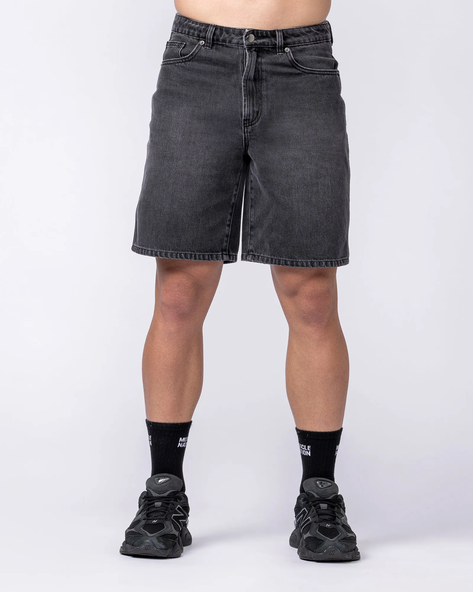 Street Denim Jorts - Washed Black sold by Muscle Nation product image thumbnail 3
