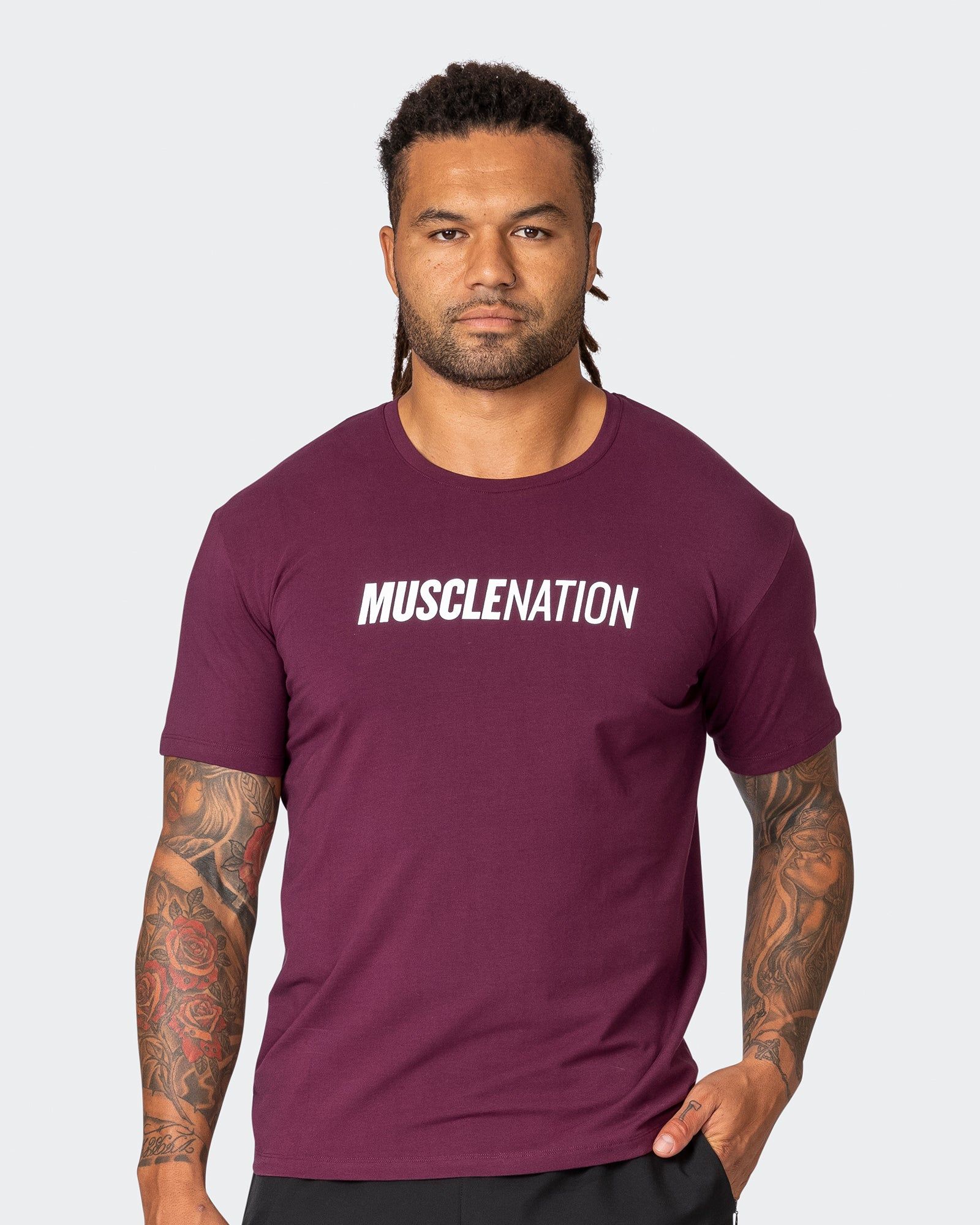 Strike Tee - Blackberry sold by Muscle Nation