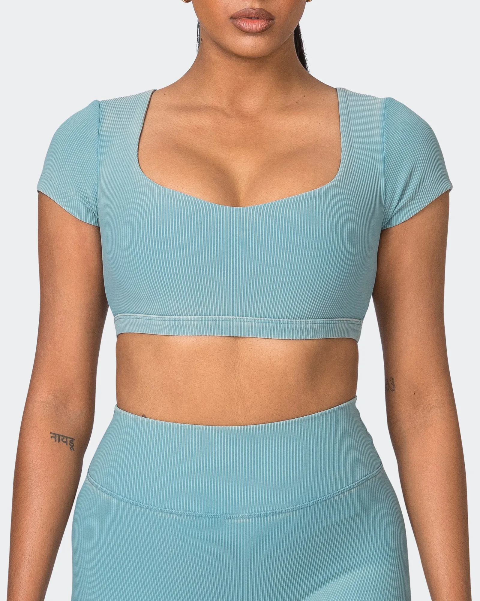 On Point Vintage Rib Bra - Washed Harbour sold by Muscle Nation product image thumbnail 2