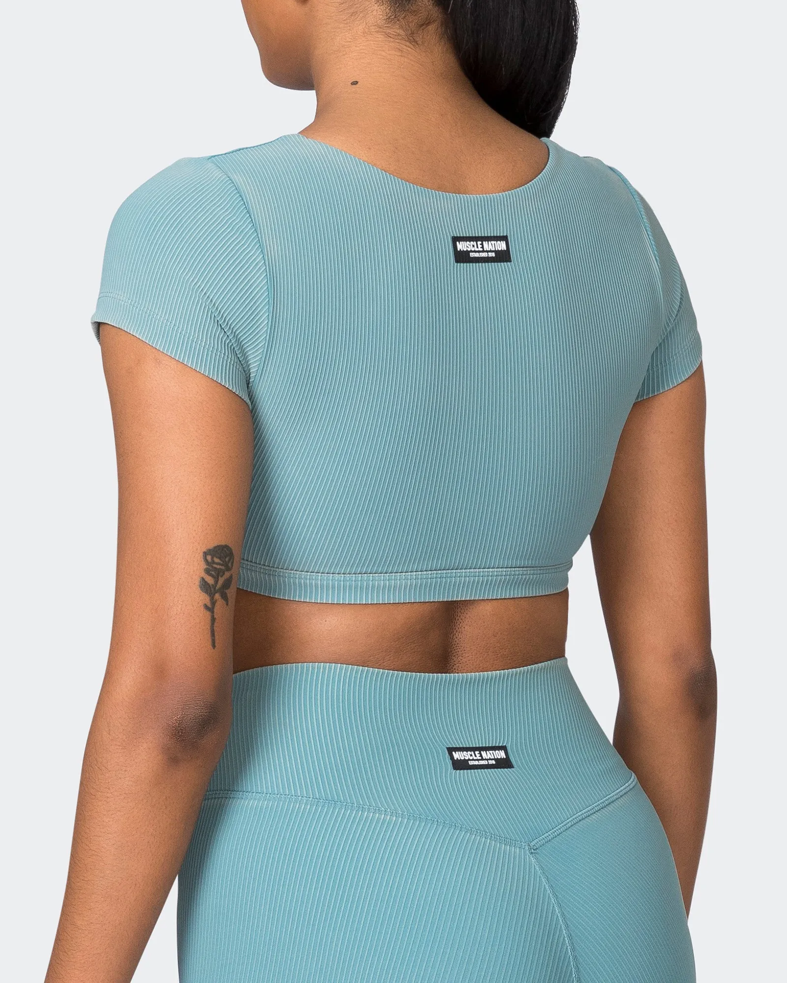 On Point Vintage Rib Bra - Washed Harbour sold by Muscle Nation product image thumbnail 5