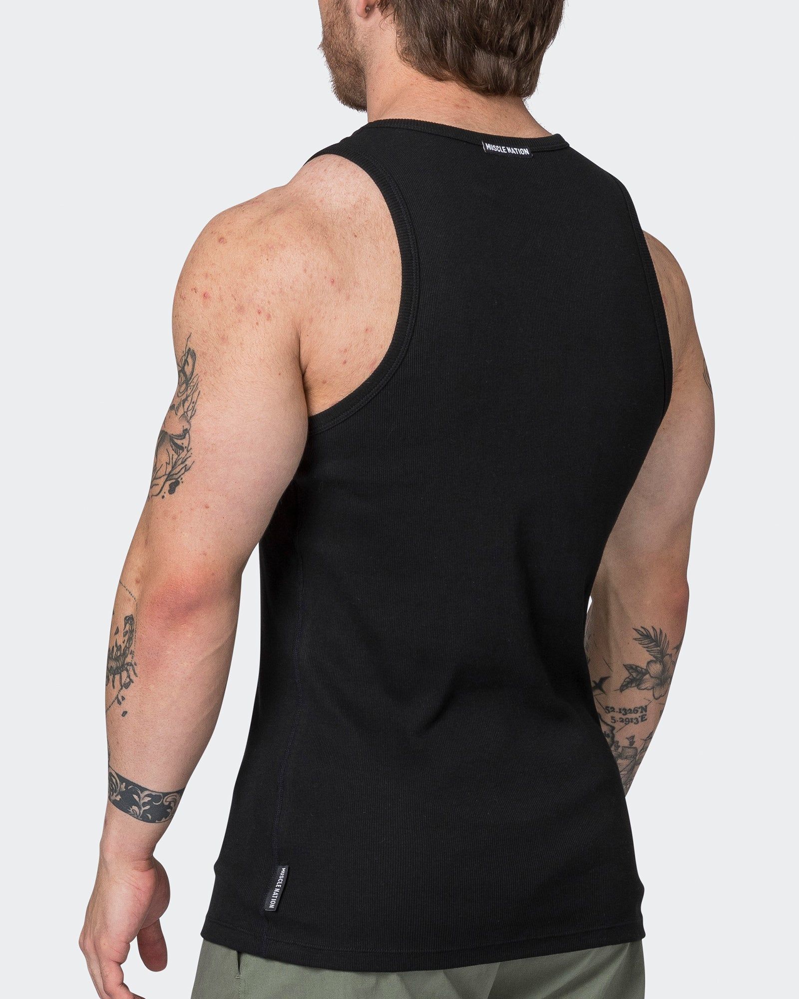 Classic Rib Fitted Training Tank - Black sold by Muscle Nation product image thumbnail 5