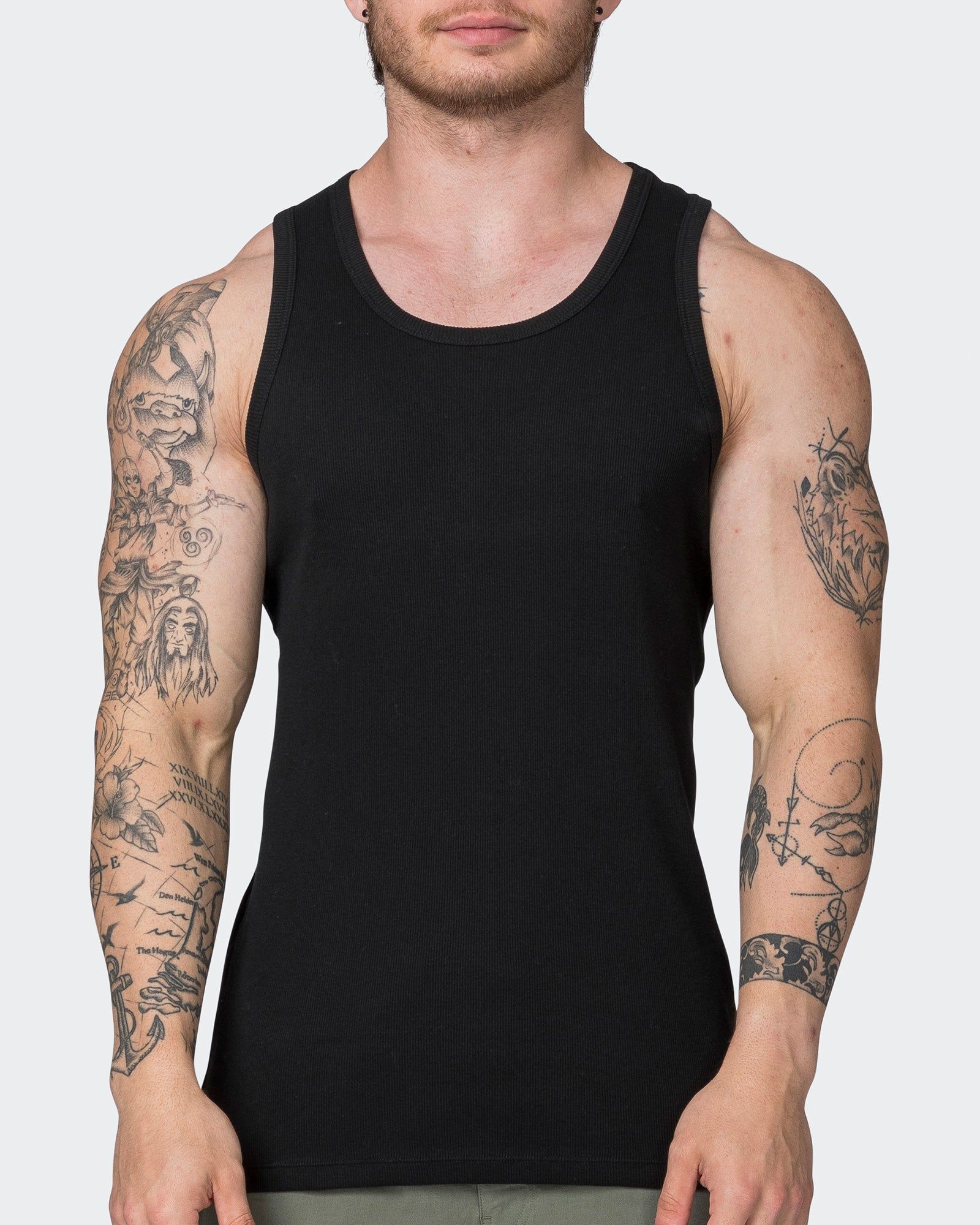 Classic Rib Fitted Training Tank - Black sold by Muscle Nation product image thumbnail 2