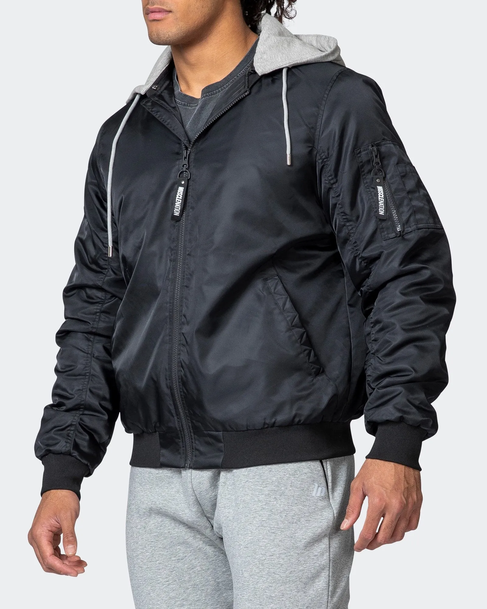 Mens Bomber Jacket - Black sold by Muscle Nation product image thumbnail 2
