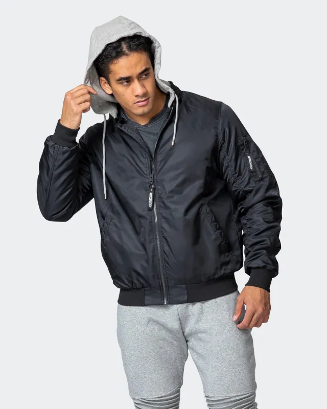 Mens Bomber Jacket - Black sold by Muscle Nation