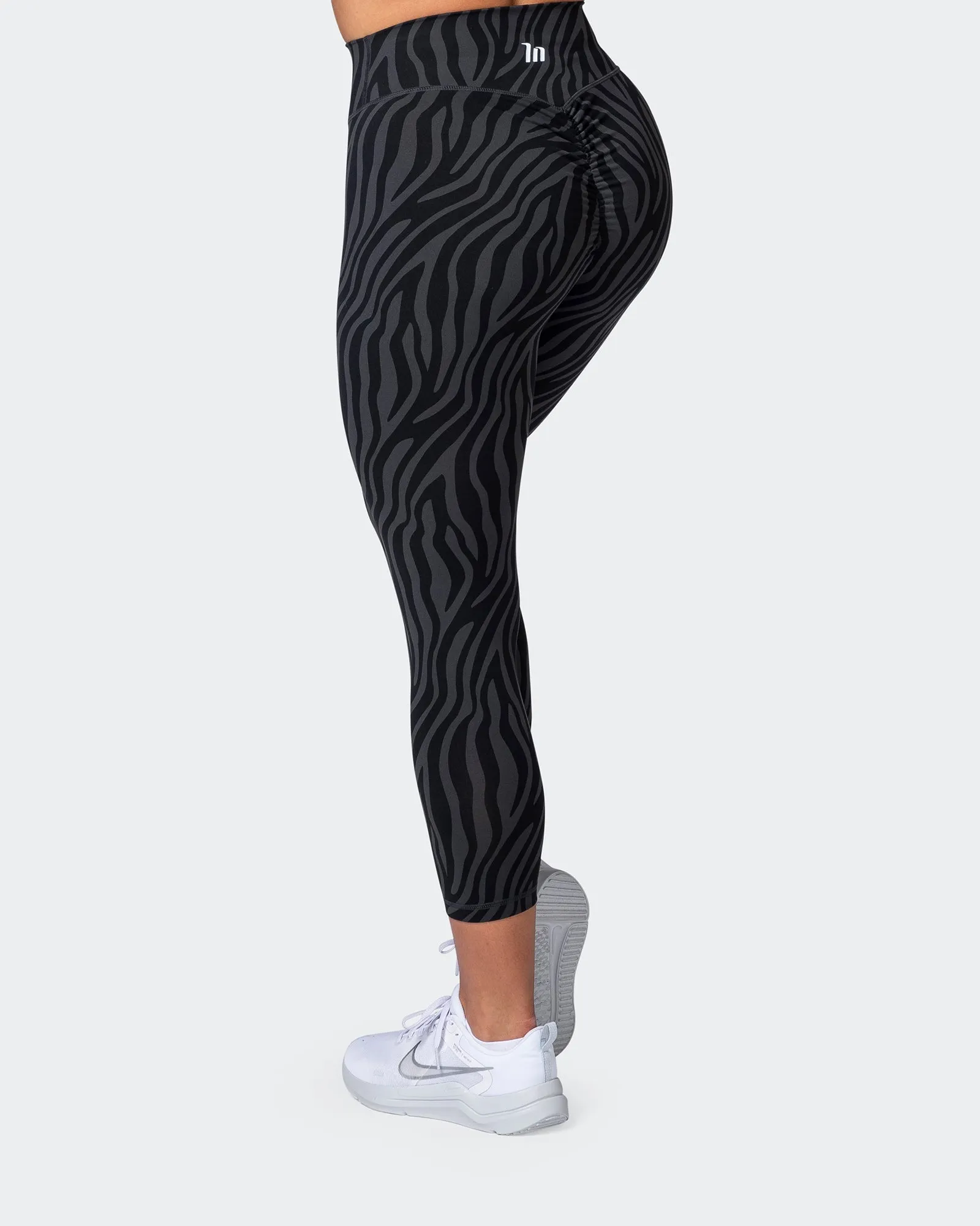 Signature Scrunch 7/8 Leggings - Monochrome Zebra Print sold by Muscle Nation product image thumbnail 5