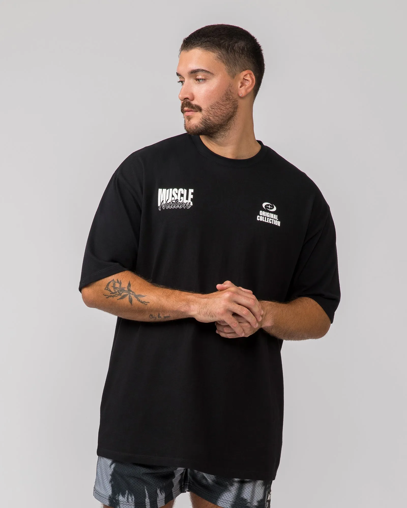 Culture Oversized Tee - Black sold by Muscle Nation