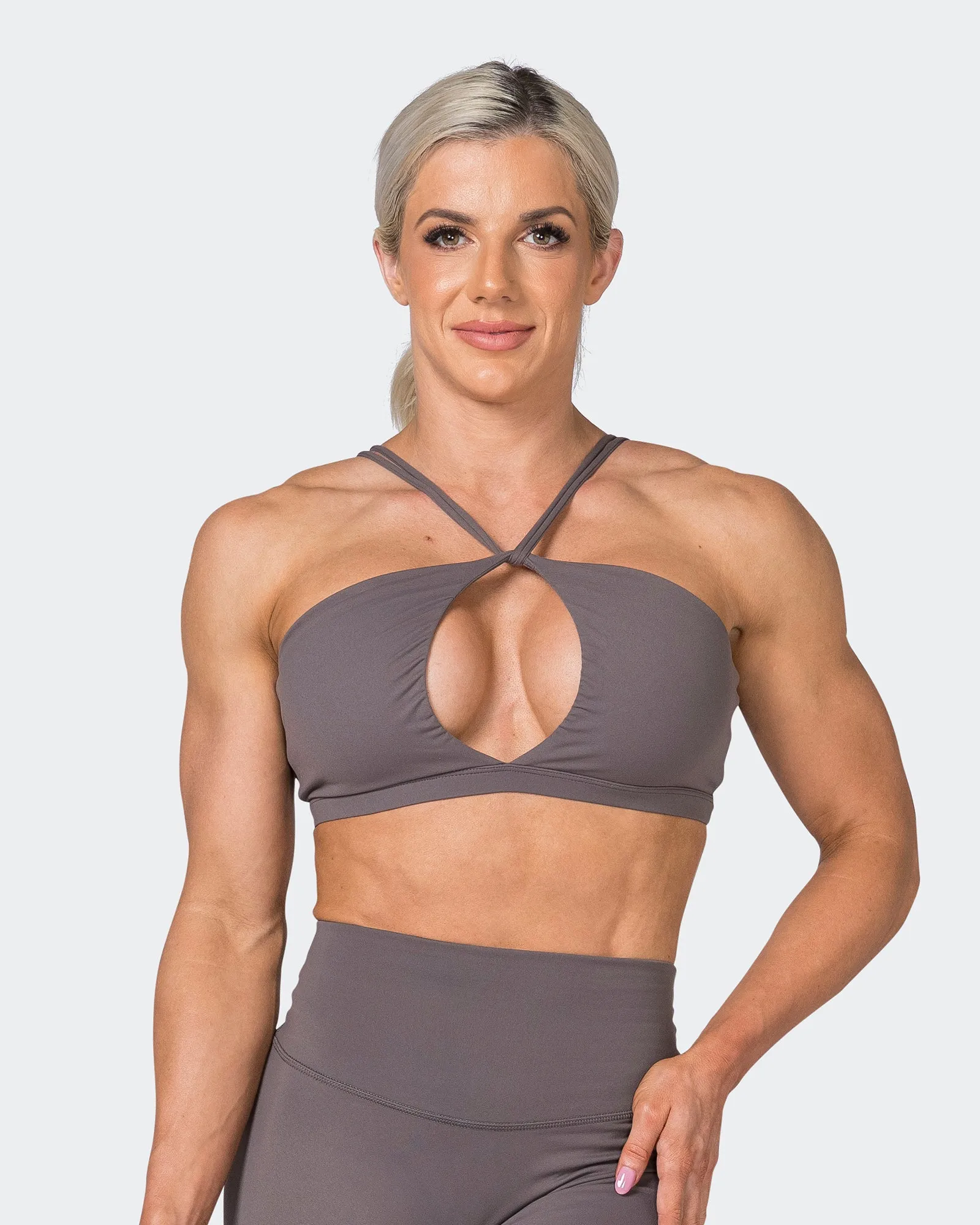 Asha Bralette - Peppercorn sold by Muscle Nation