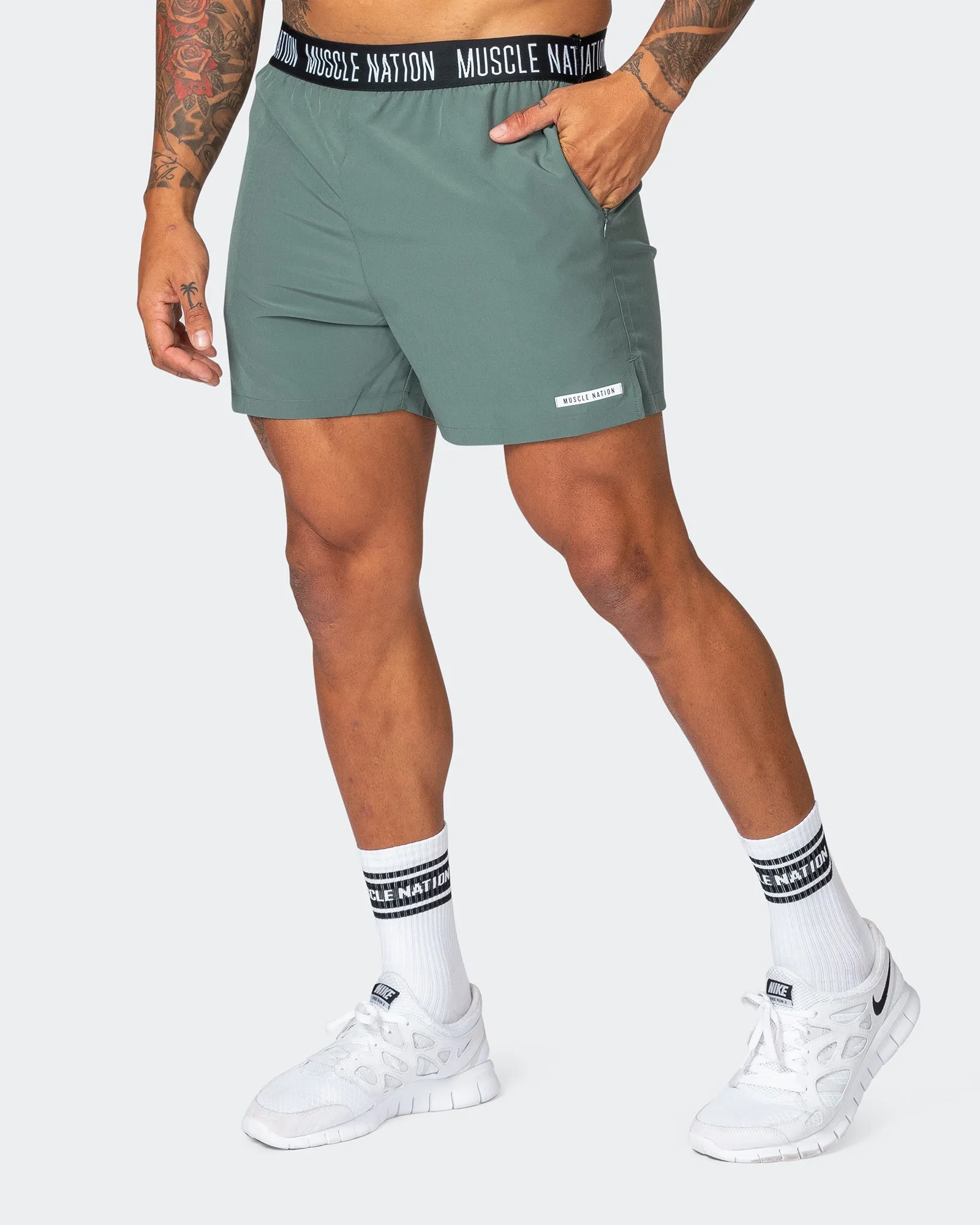 Level Up Training 4" Shorts - Olive Smoke sold by Muscle Nation product image thumbnail 2