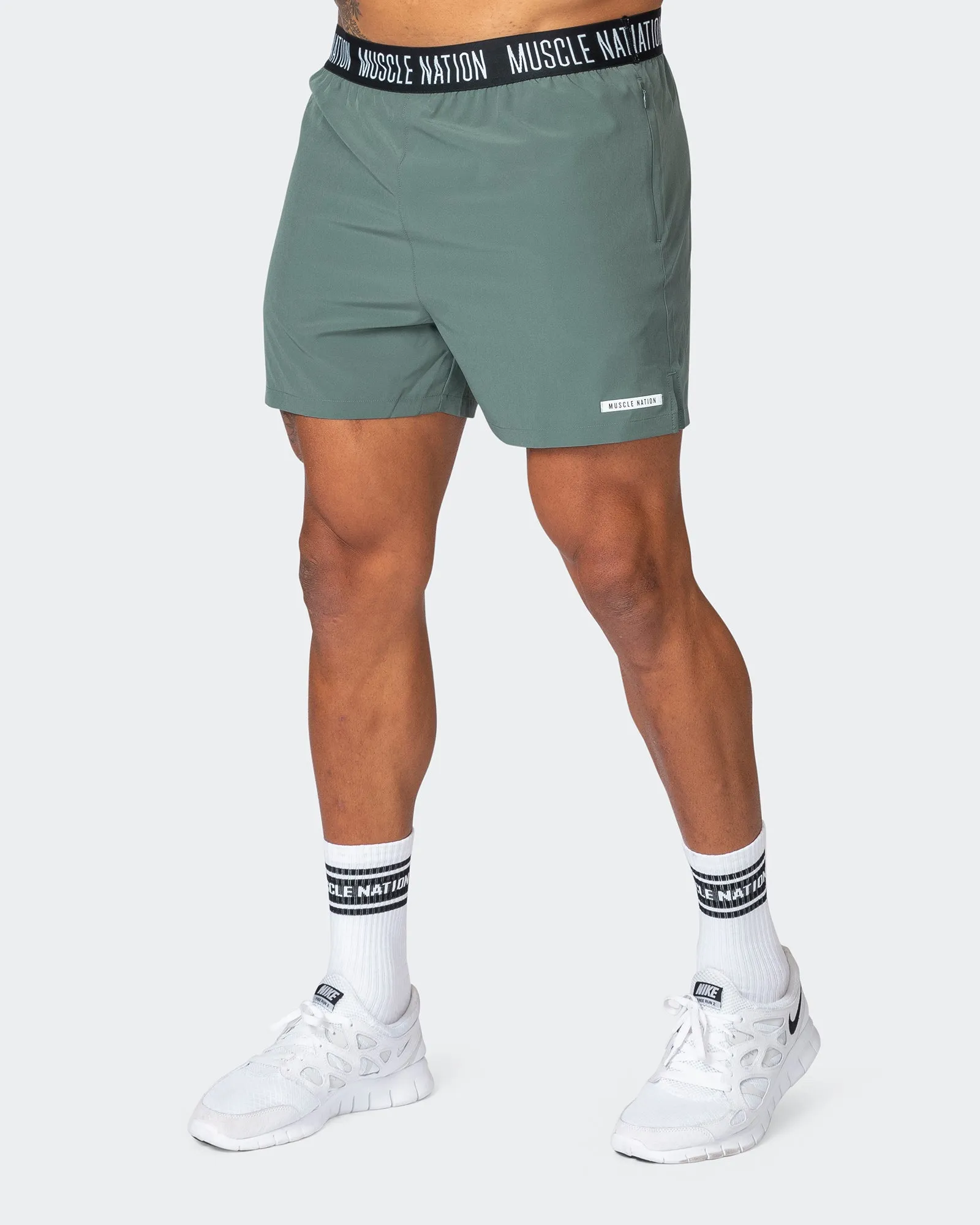 Level Up Training 4" Shorts - Olive Smoke sold by Muscle Nation product image thumbnail 4