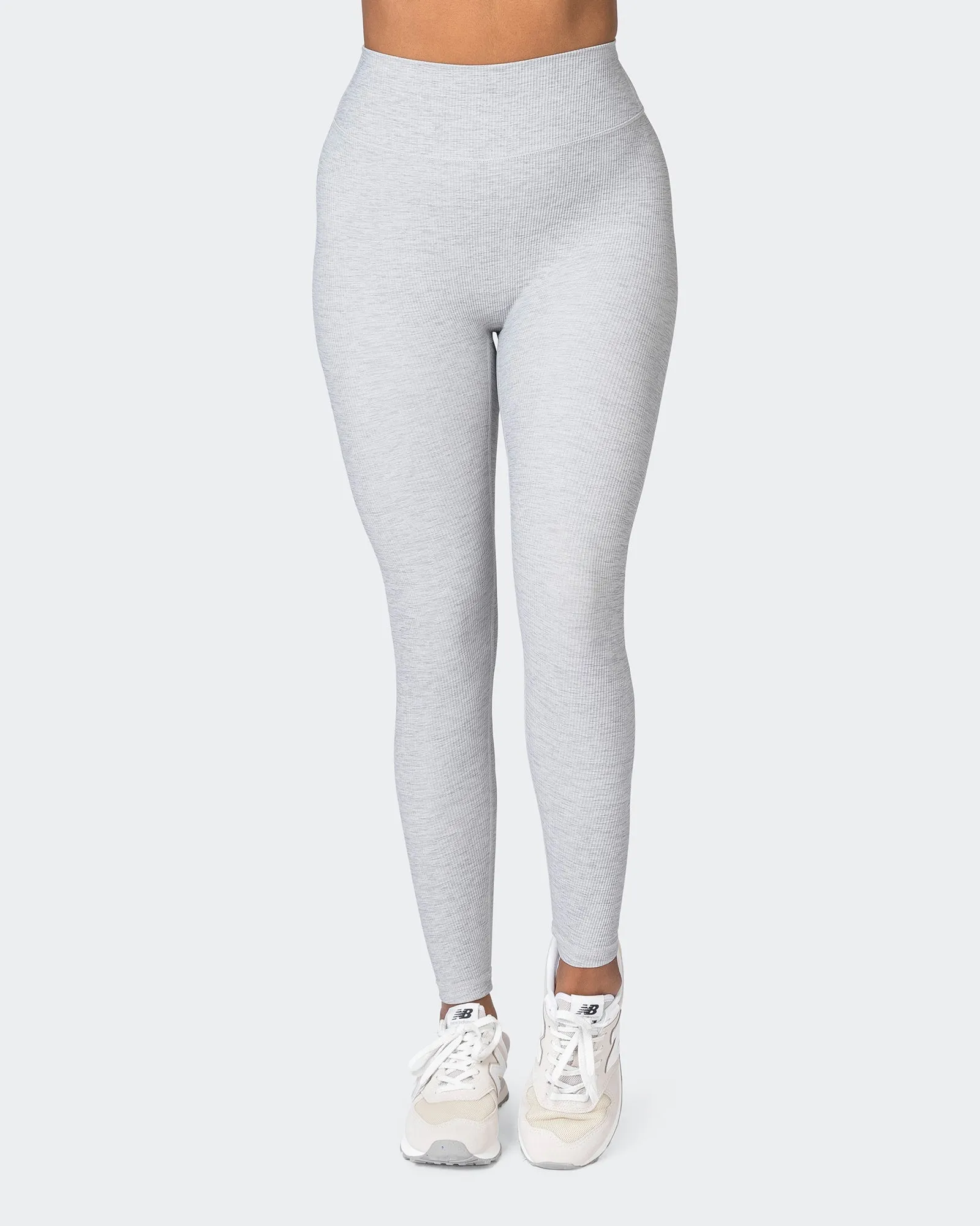 Zero Rise Rib Ankle Length Leggings - Quiet Grey Marl sold by Muscle Nation product image thumbnail 2