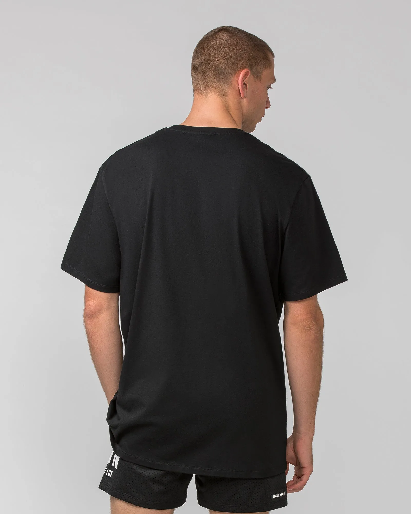 Oversized Tonal Tee - Black sold by Muscle Nation product image thumbnail 4