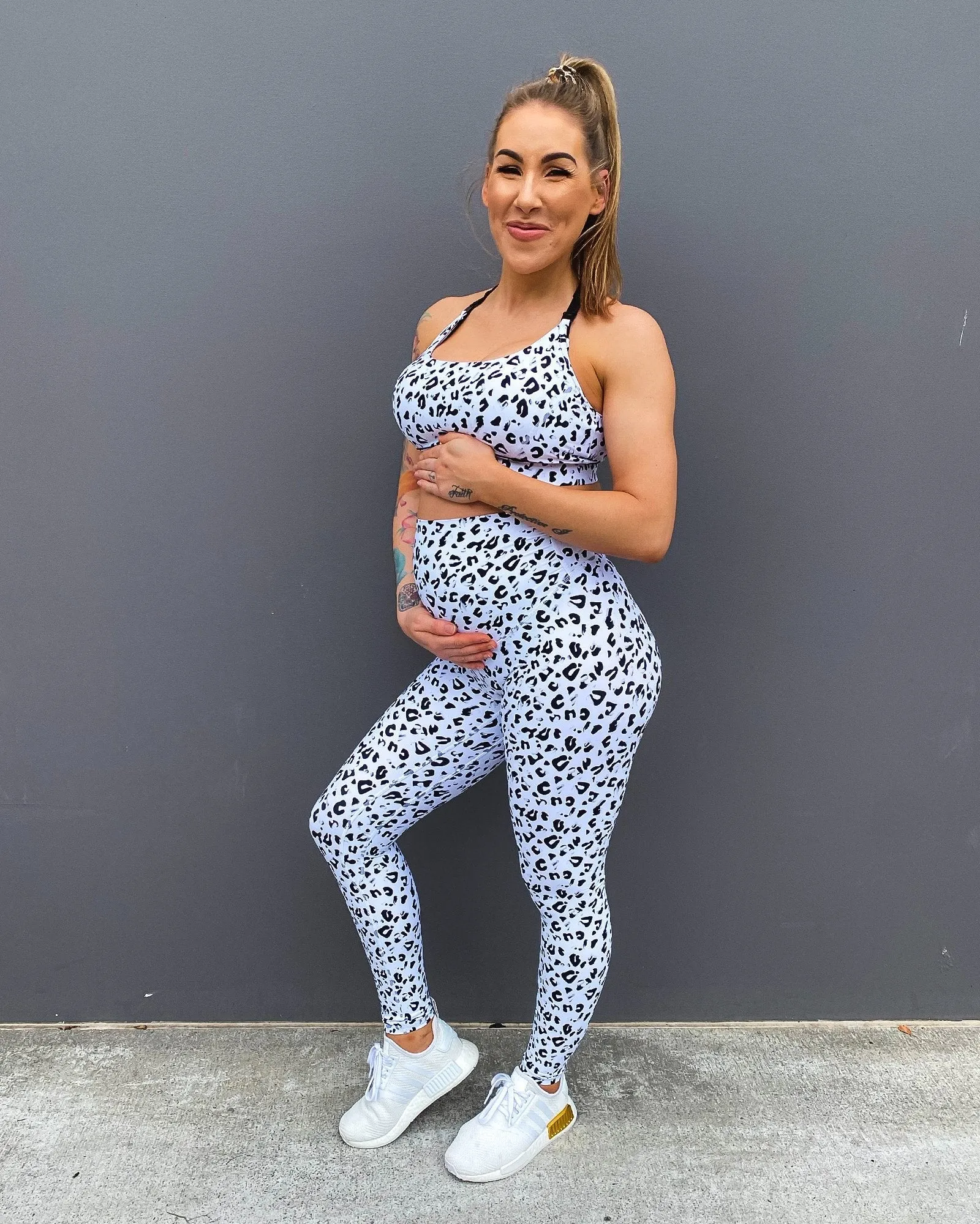 Maternity Leggings - Snow Leopard sold by Muscle Nation product image thumbnail 3