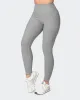 Zero Rise Rib Ankle Length Leggings - Zinc sold by Muscle Nation