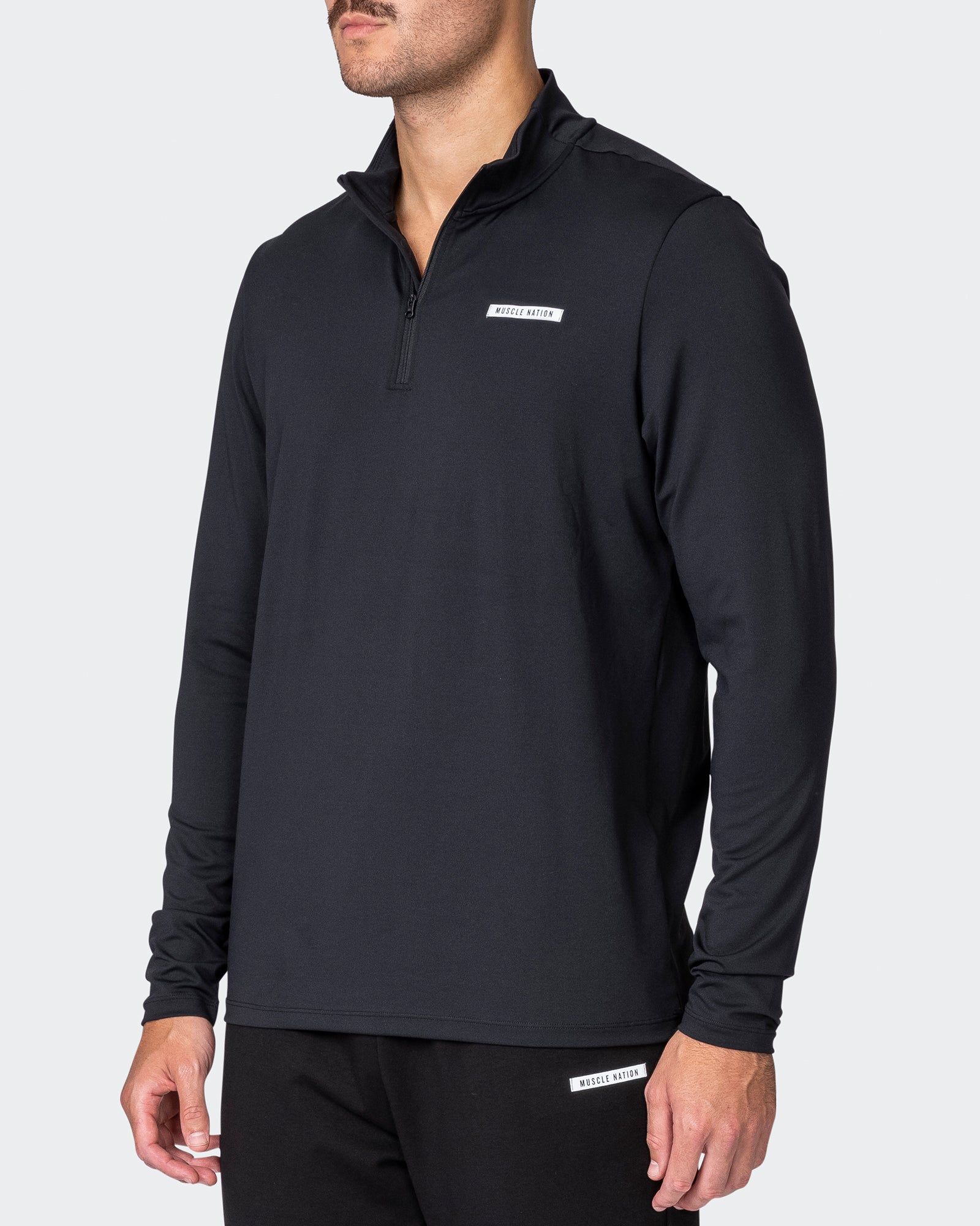 Legacy Long Sleeve Quarter Zip - Black sold by Muscle Nation product image thumbnail 3