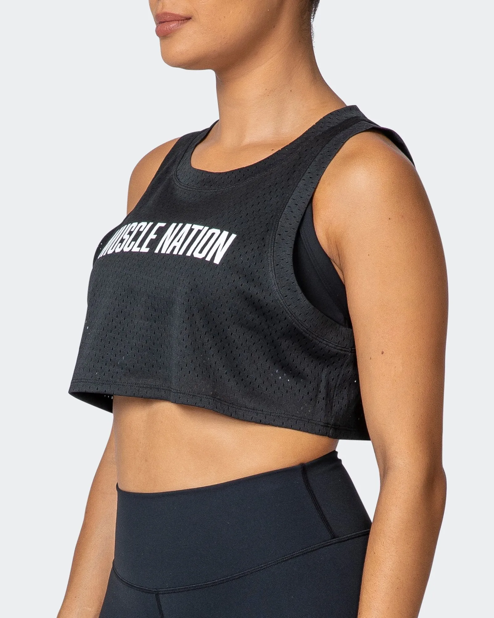 Agile Ultra Cropped Tank - Black sold by Muscle Nation product image thumbnail 3