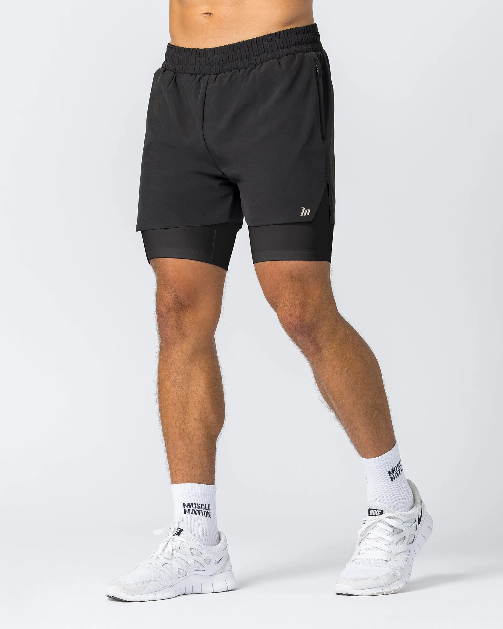 Replay 3" Shorts - Black/Black sold by Muscle Nation