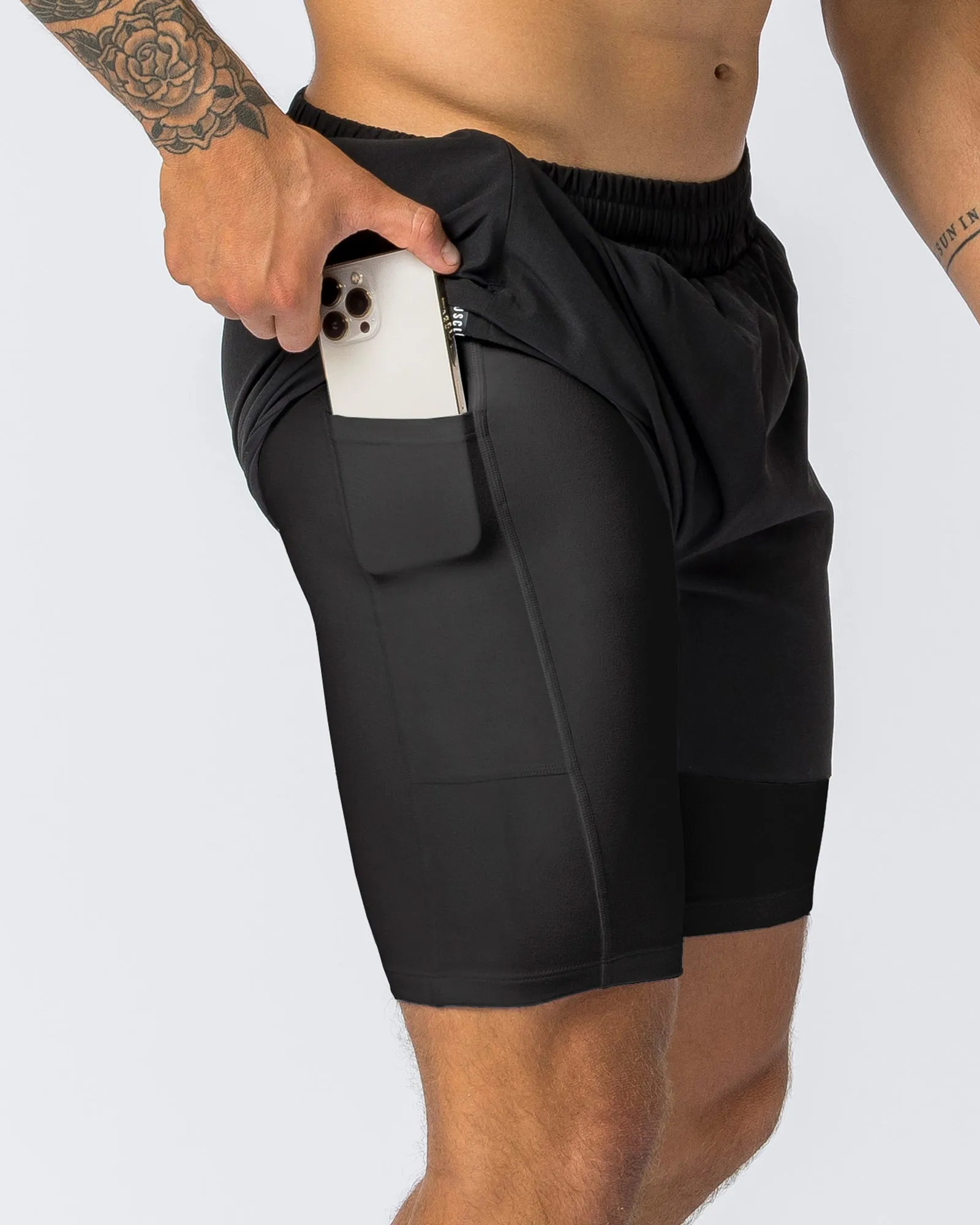 Replay 3" Shorts - Black/Black sold by Muscle Nation product image thumbnail 4