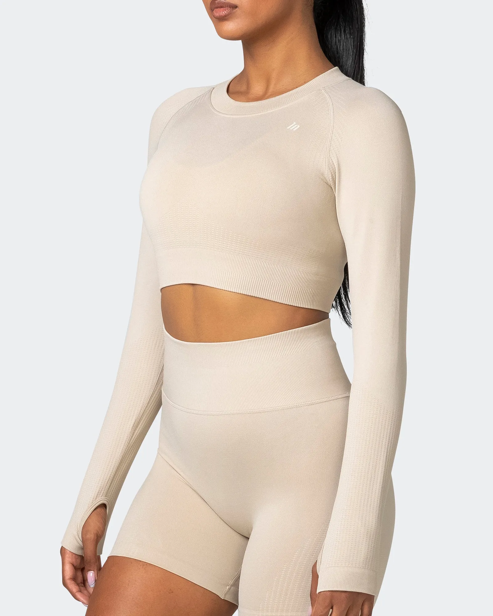 Classic Seamless Long Sleeve Top - Bone sold by Muscle Nation product image thumbnail 4