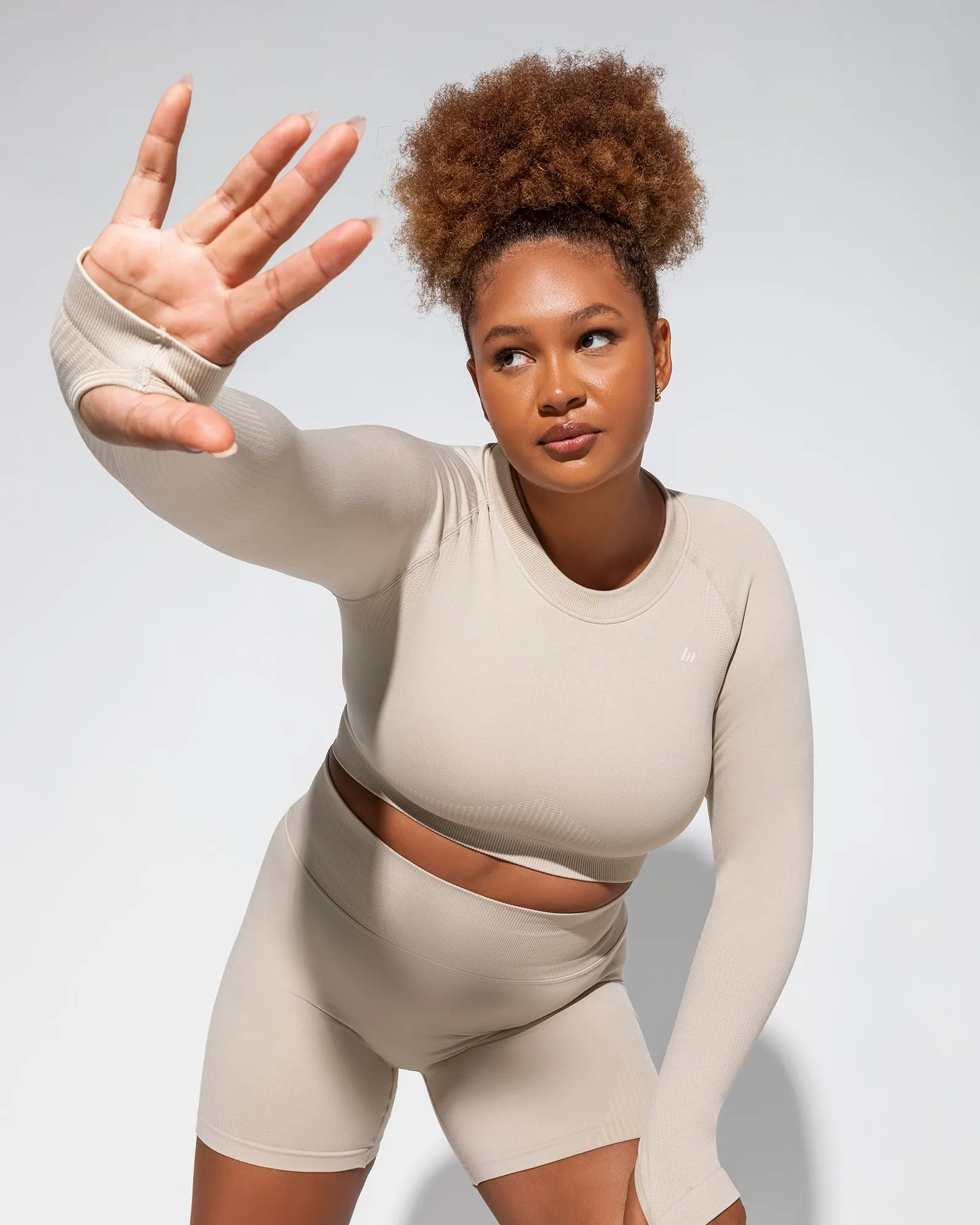 Classic Seamless Long Sleeve Top - Bone sold by Muscle Nation