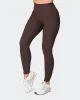 Zero Rise Rib Ankle Length Leggings - Cocoa (Silicone Logo) sold by Muscle Nation