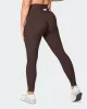 Zero Rise Rib Ankle Length Leggings - Cocoa (Silicone Logo) sold by Muscle Nation
