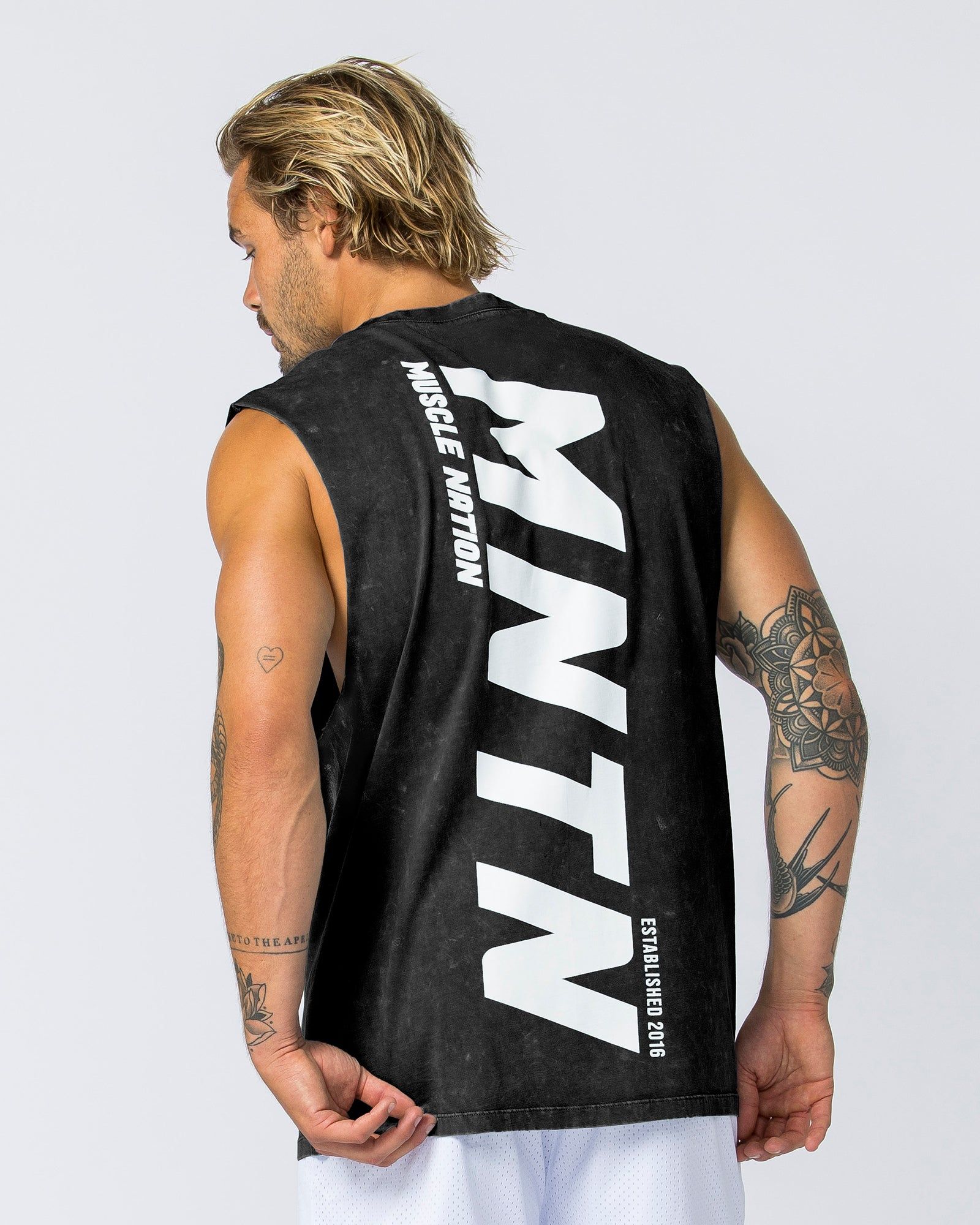 Boxy Vintage Tank - Washed Black sold by Muscle Nation