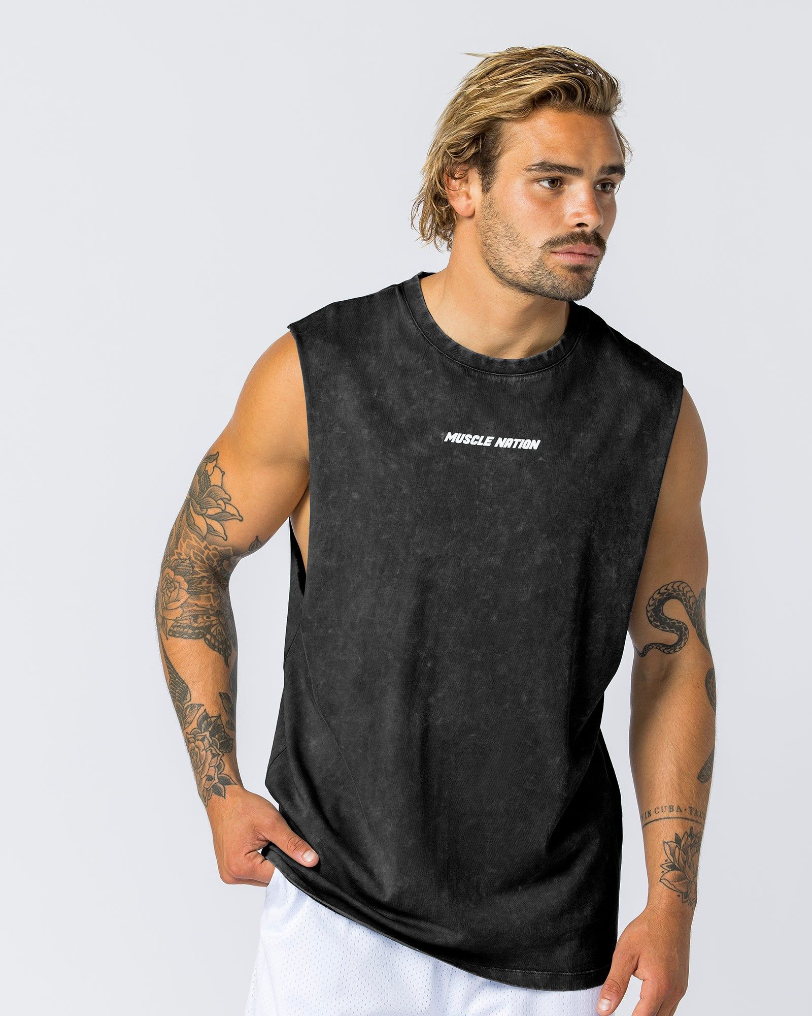 Boxy Vintage Tank - Washed Black sold by Muscle Nation product image thumbnail 2