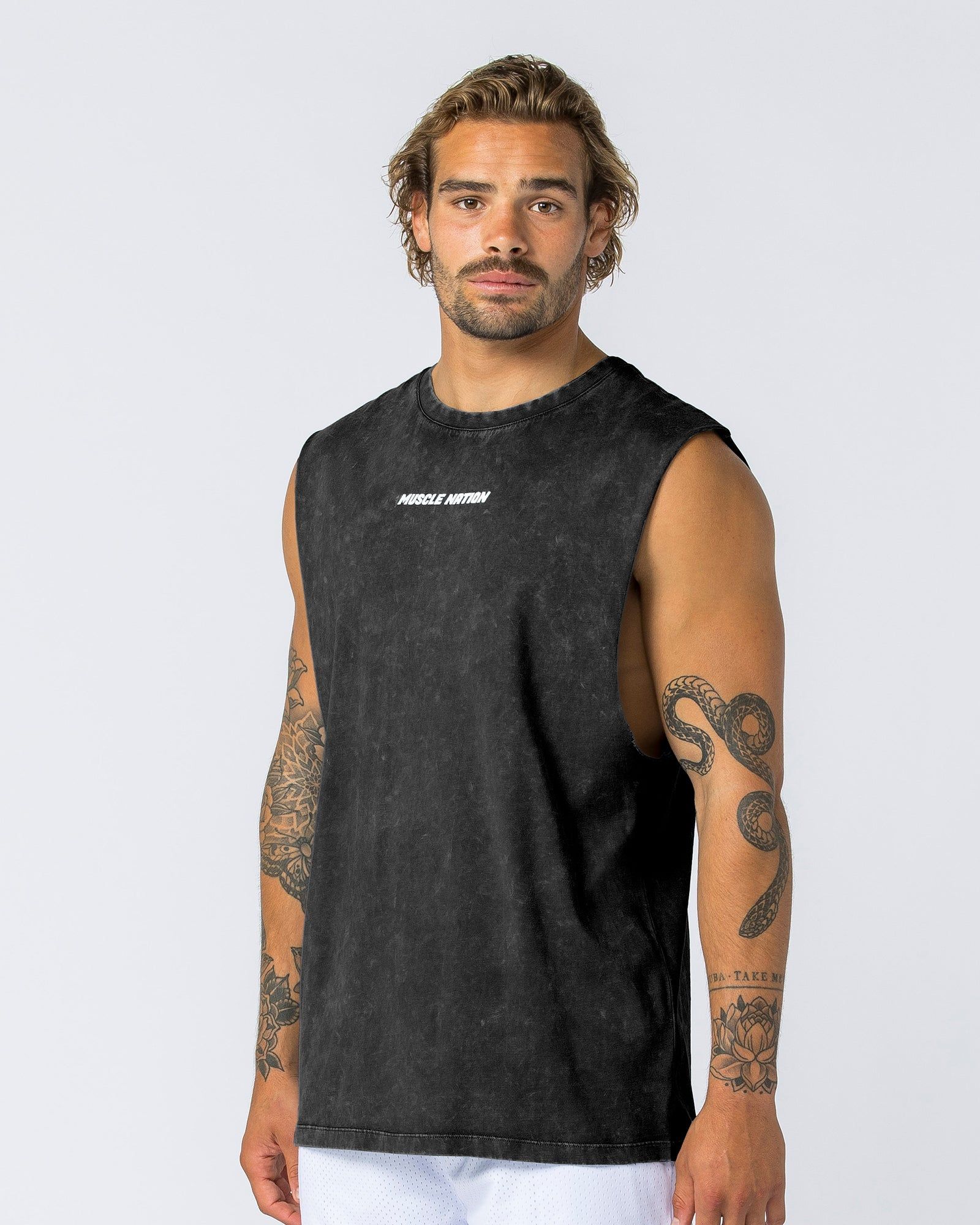Boxy Vintage Tank - Washed Black sold by Muscle Nation product image thumbnail 3