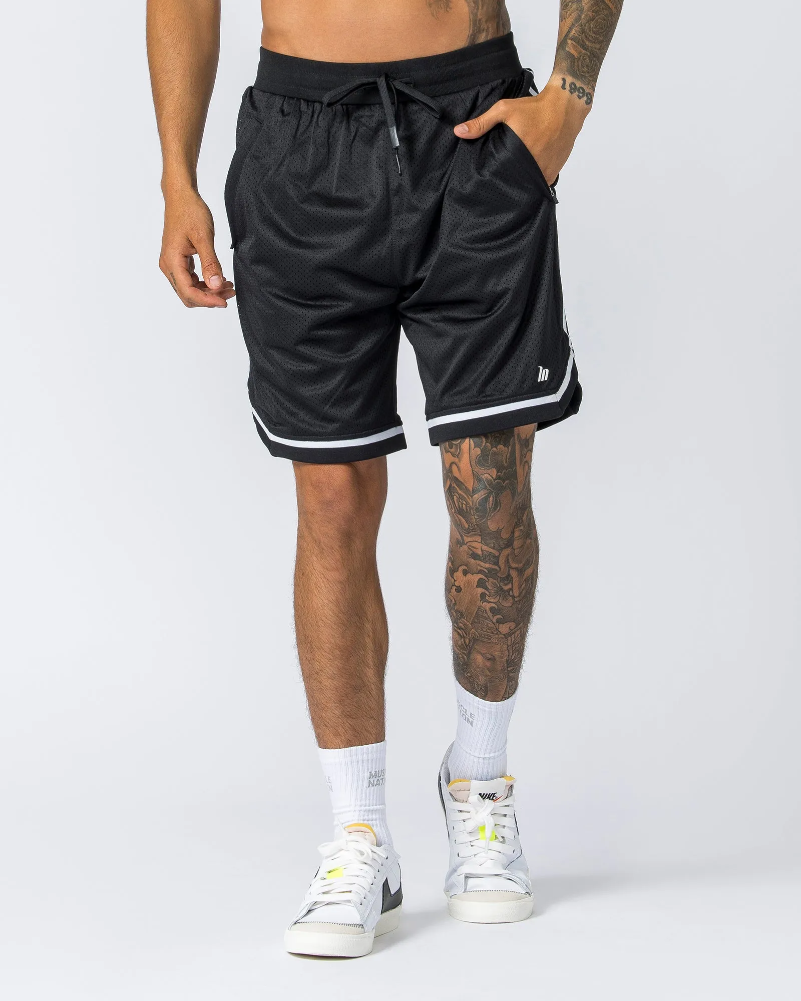 Mens 8" Basketball Shorts - Black sold by Muscle Nation