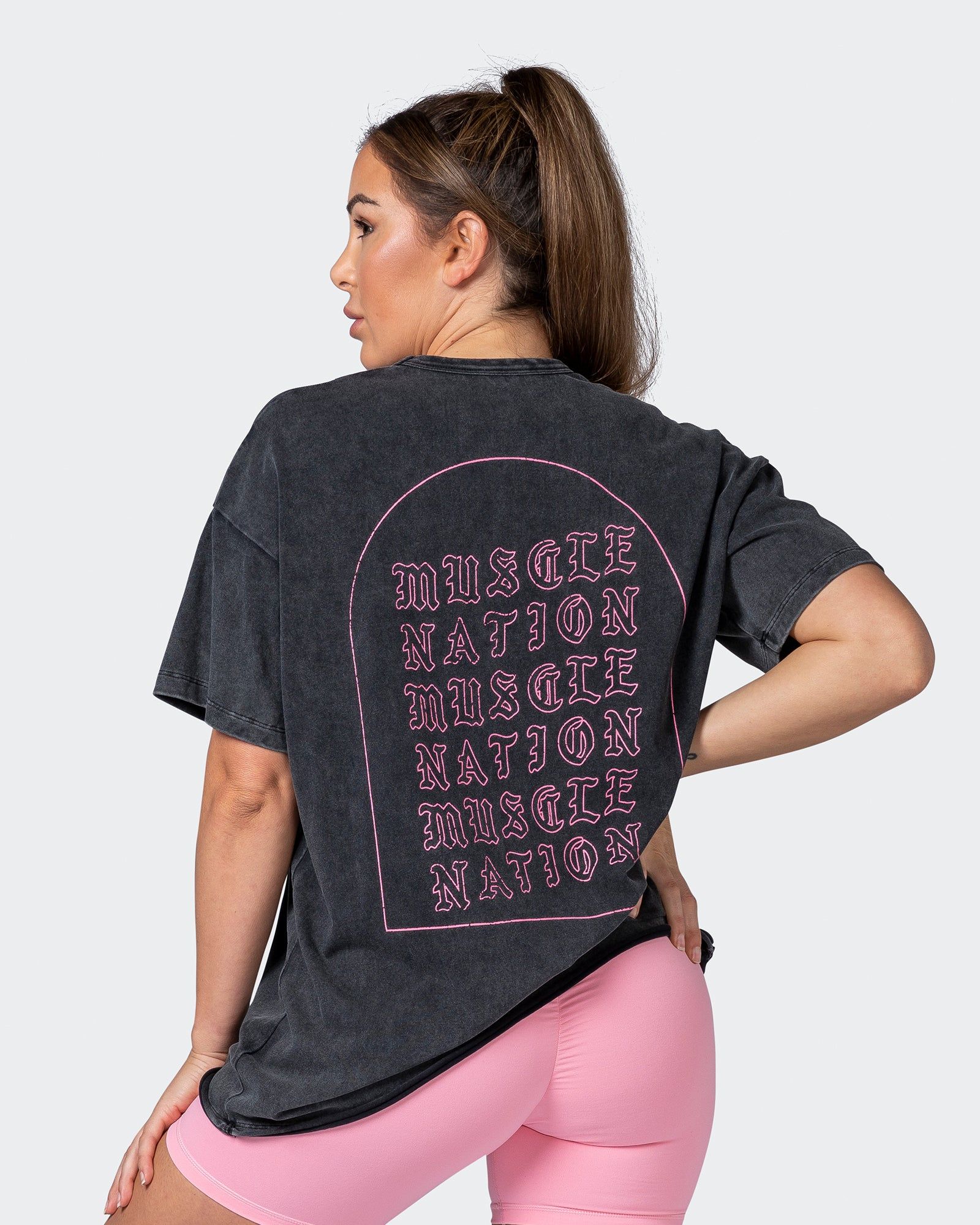 Womens Scorpion Oversized Heavy Vintage Tee - Washed Black sold by Muscle Nation product image thumbnail 2