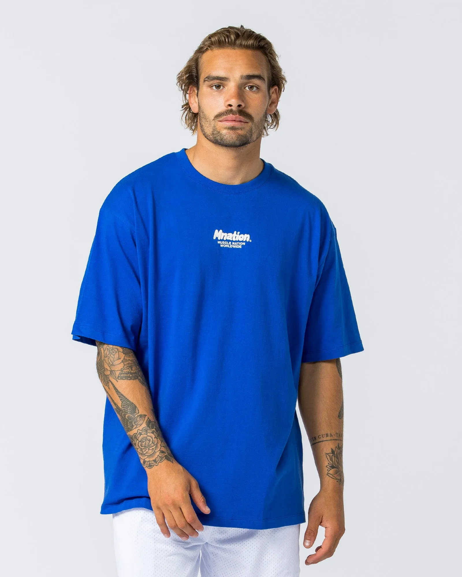 Mens Bubble Warp Oversized Tee - Bondi Blue sold by Muscle Nation product image thumbnail 2