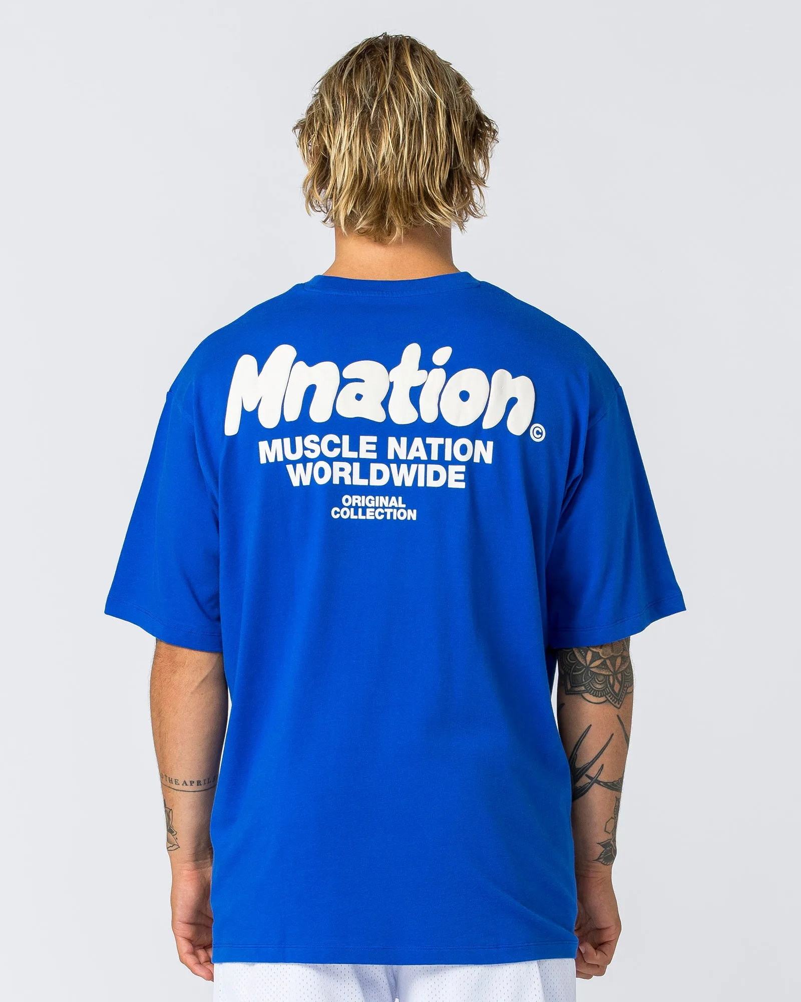 Mens Bubble Warp Oversized Tee - Bondi Blue sold by Muscle Nation product image thumbnail 4