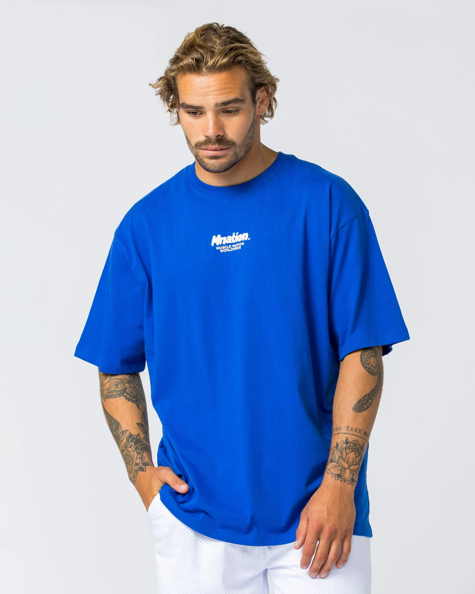 Mens Bubble Warp Oversized Tee - Bondi Blue sold by Muscle Nation product image thumbnail 3