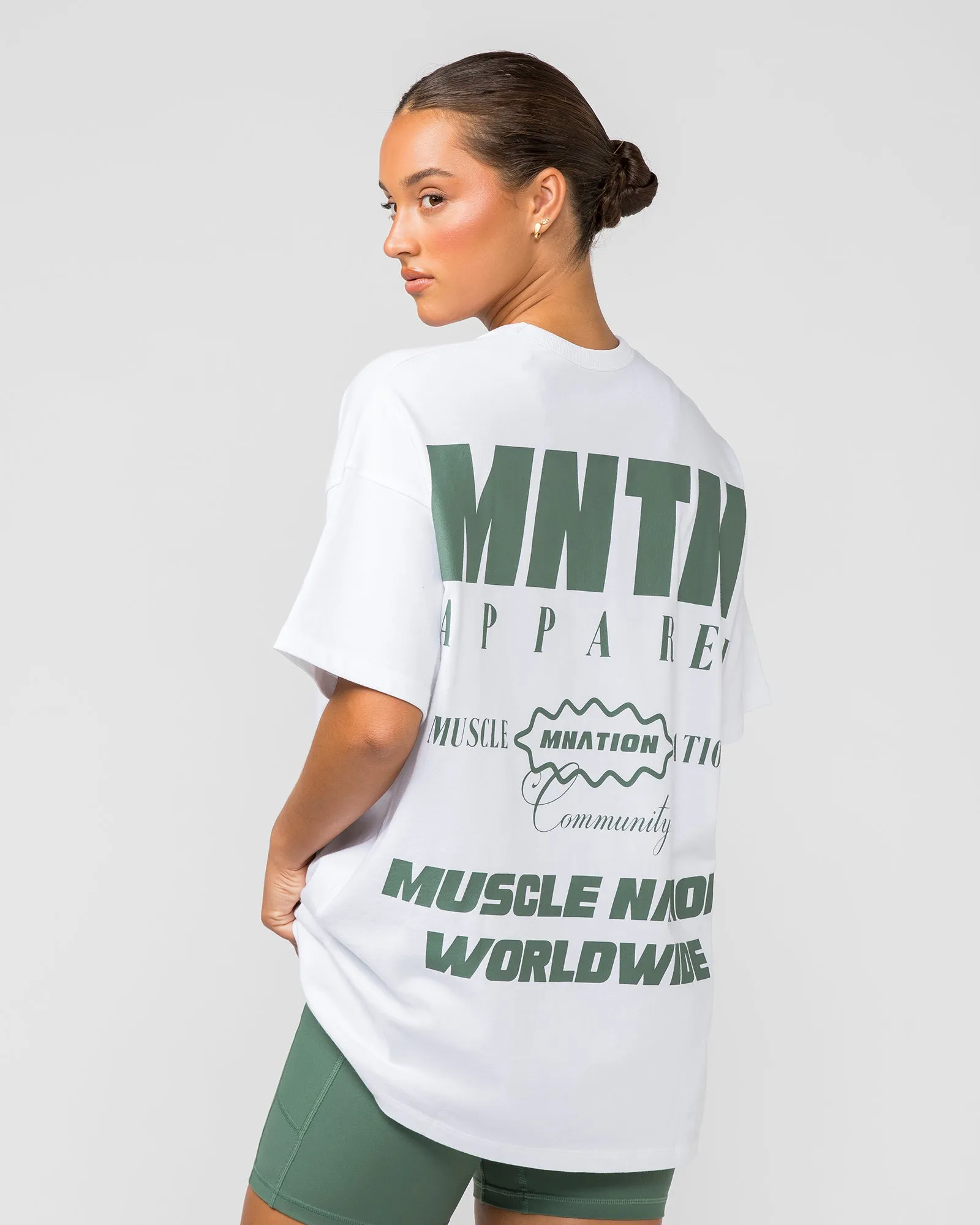 Womens Represent Oversized Tee - White sold by Muscle Nation product image thumbnail 4