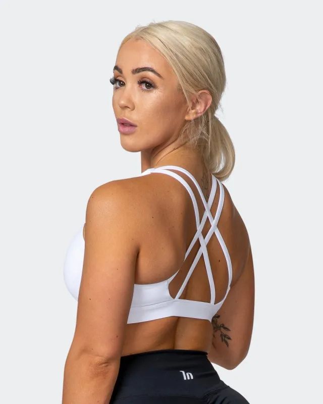 All-Star Deep V Bra - White sold by Muscle Nation