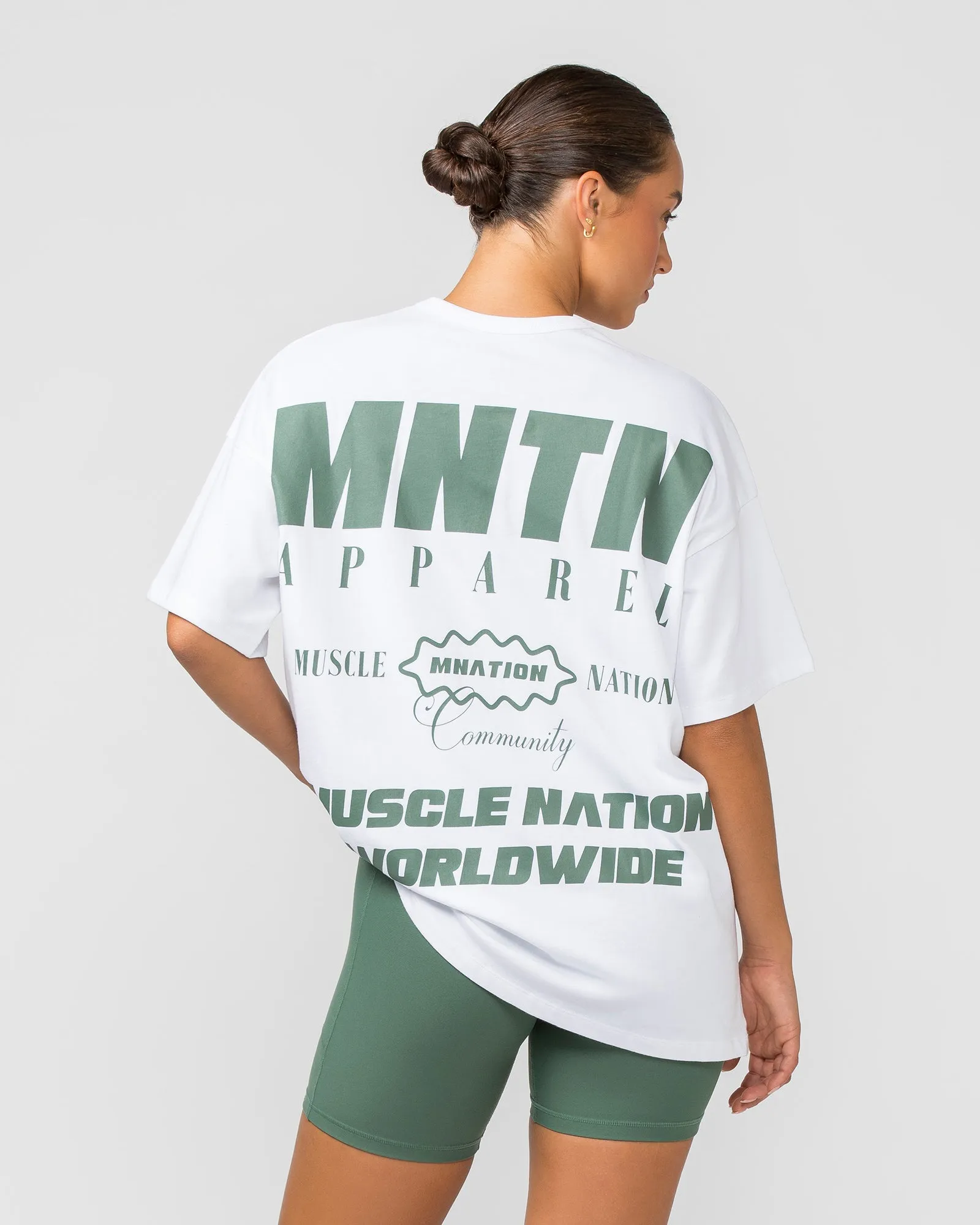 Womens Represent Oversized Tee - White sold by Muscle Nation
