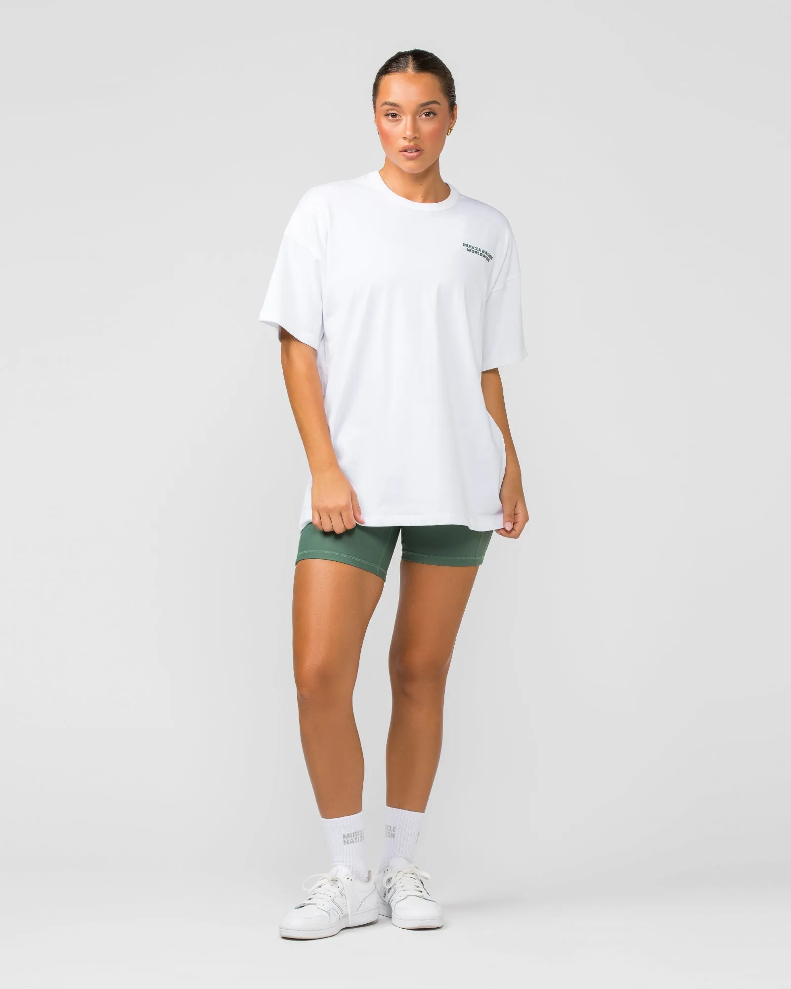 Womens Represent Oversized Tee - White sold by Muscle Nation product image thumbnail 5