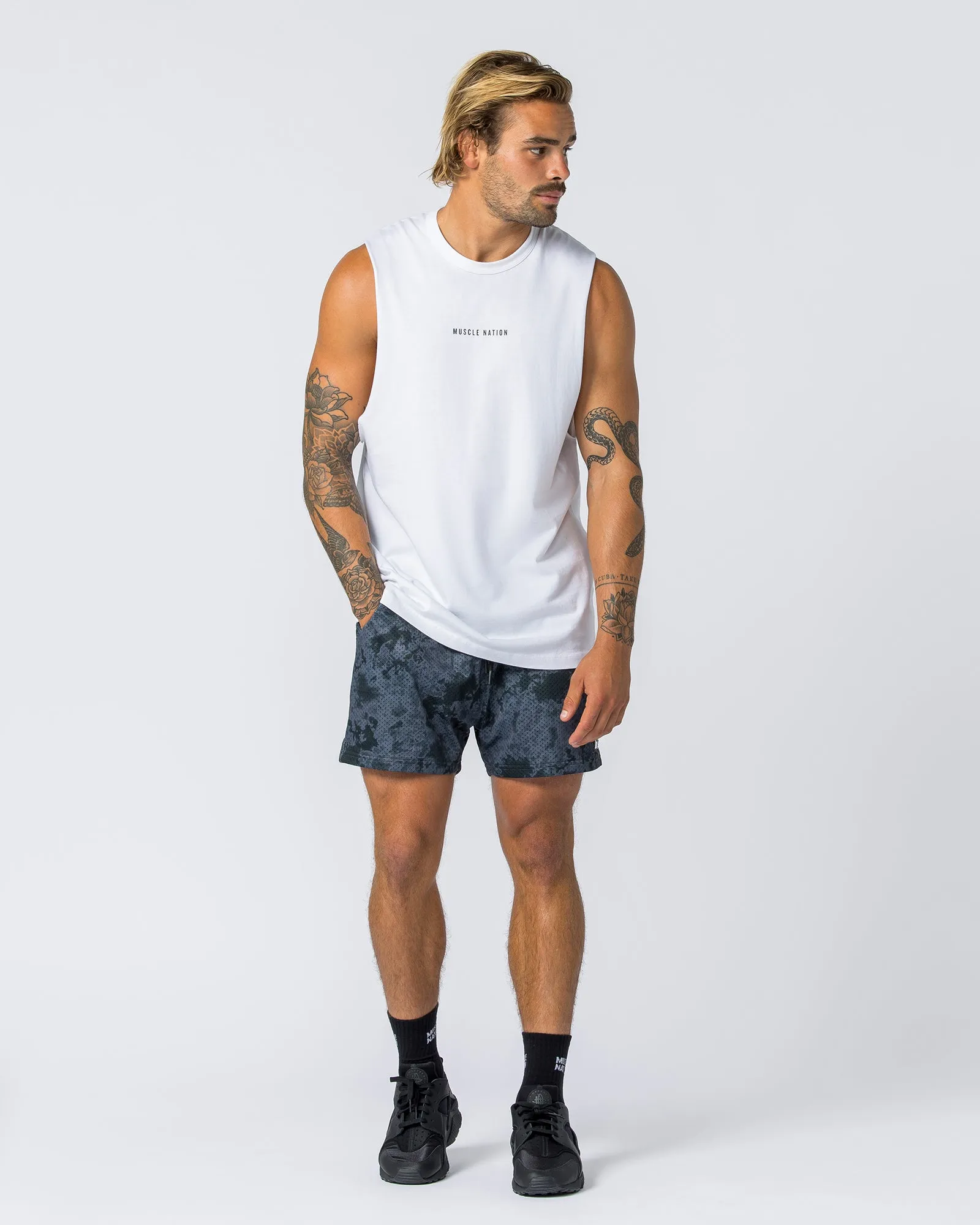 Ease Drop Arm Heavy Vintage Tank - Washed White sold by Muscle Nation product image thumbnail 5