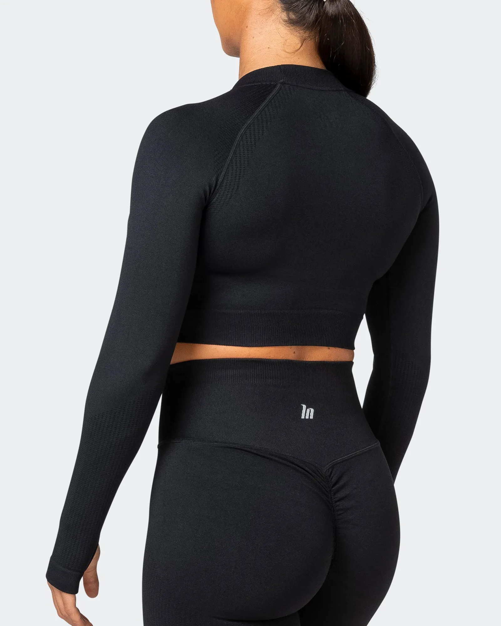 Classic Seamless Long Sleeve Top - Black sold by Muscle Nation product image thumbnail 5