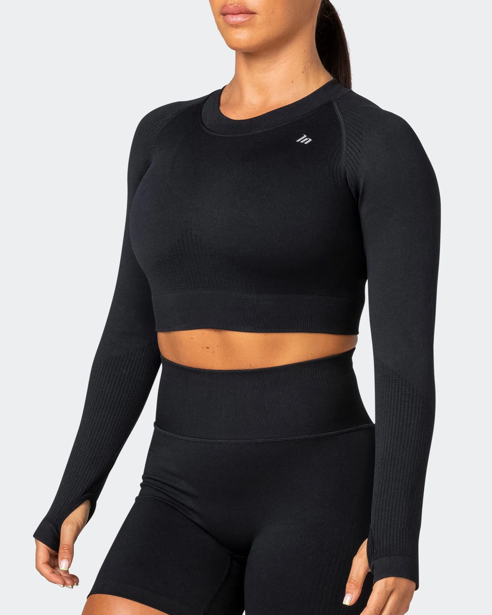 Classic Seamless Long Sleeve Top - Black sold by Muscle Nation product image thumbnail 3