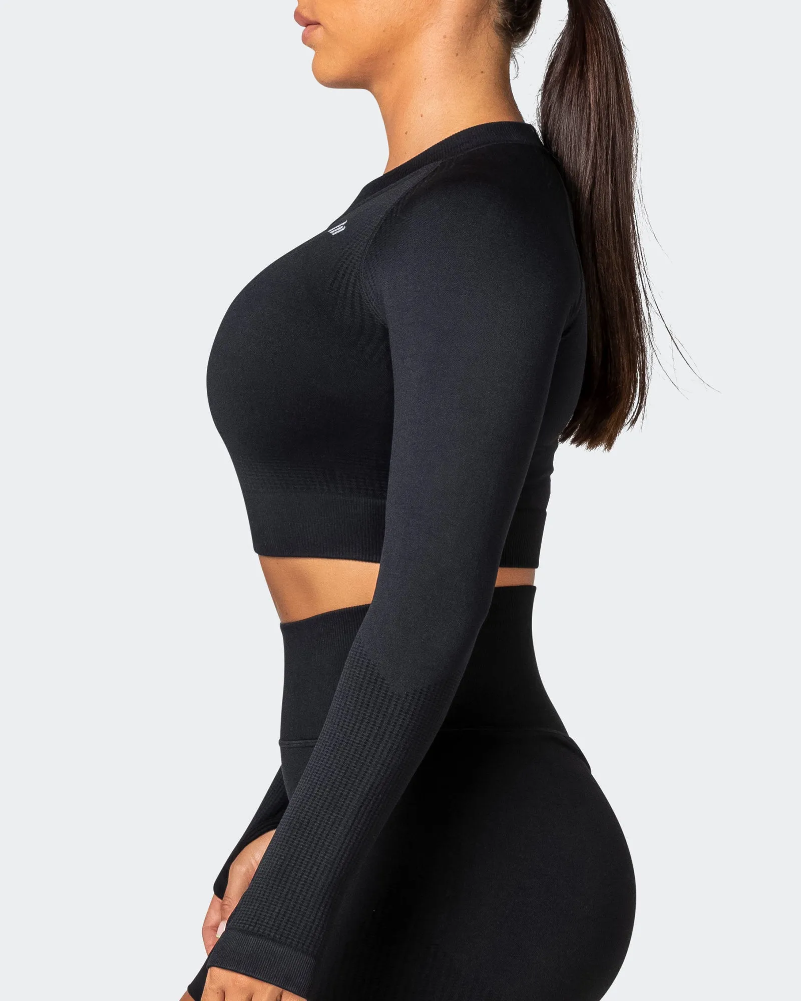 Classic Seamless Long Sleeve Top - Black sold by Muscle Nation product image thumbnail 4