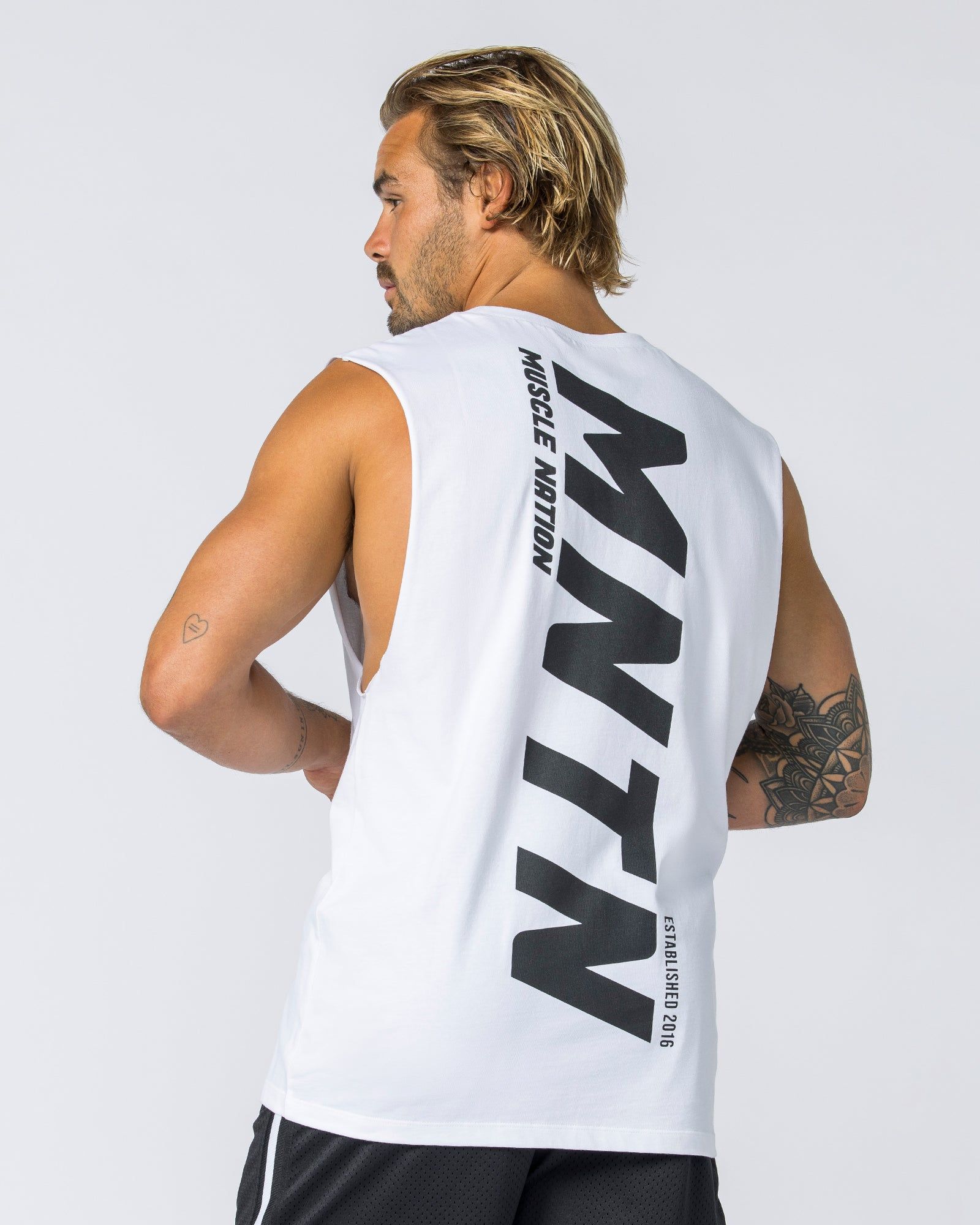Boxy Vintage Tank - Washed White sold by Muscle Nation