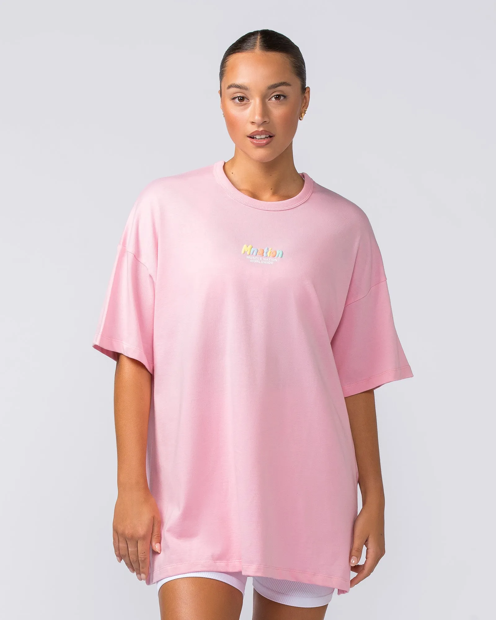 Womens Bubble Warp Oversized Heavy Tee - Sherbet sold by Muscle Nation product image thumbnail 4