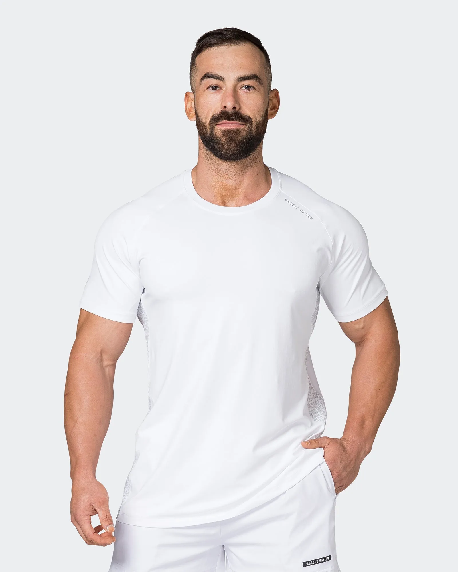 Reflective Running Tee - White sold by Muscle Nation