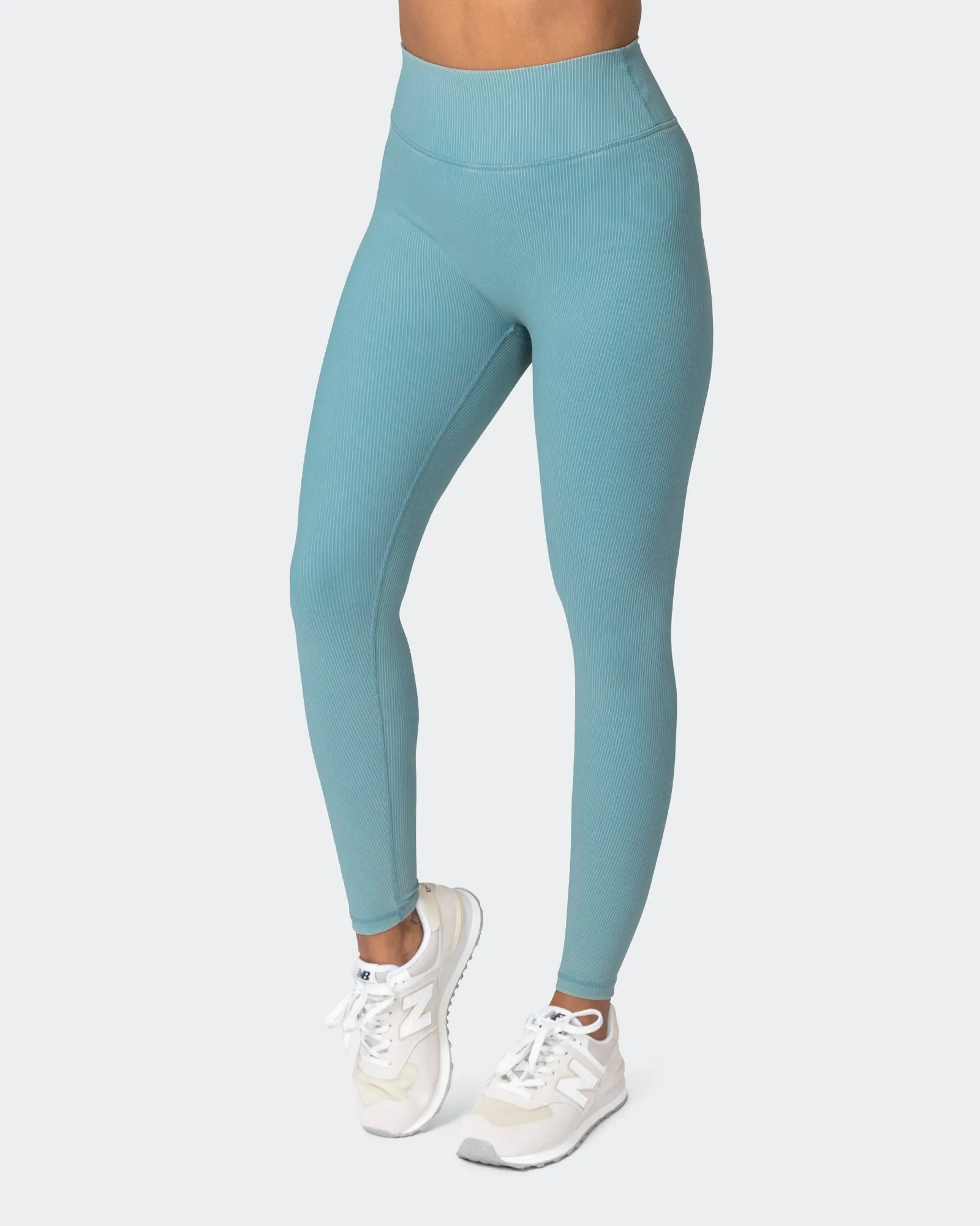 Zero Rise Vintage Rib Ankle Length Leggings - Washed Harbour sold by Muscle Nation product image thumbnail 4
