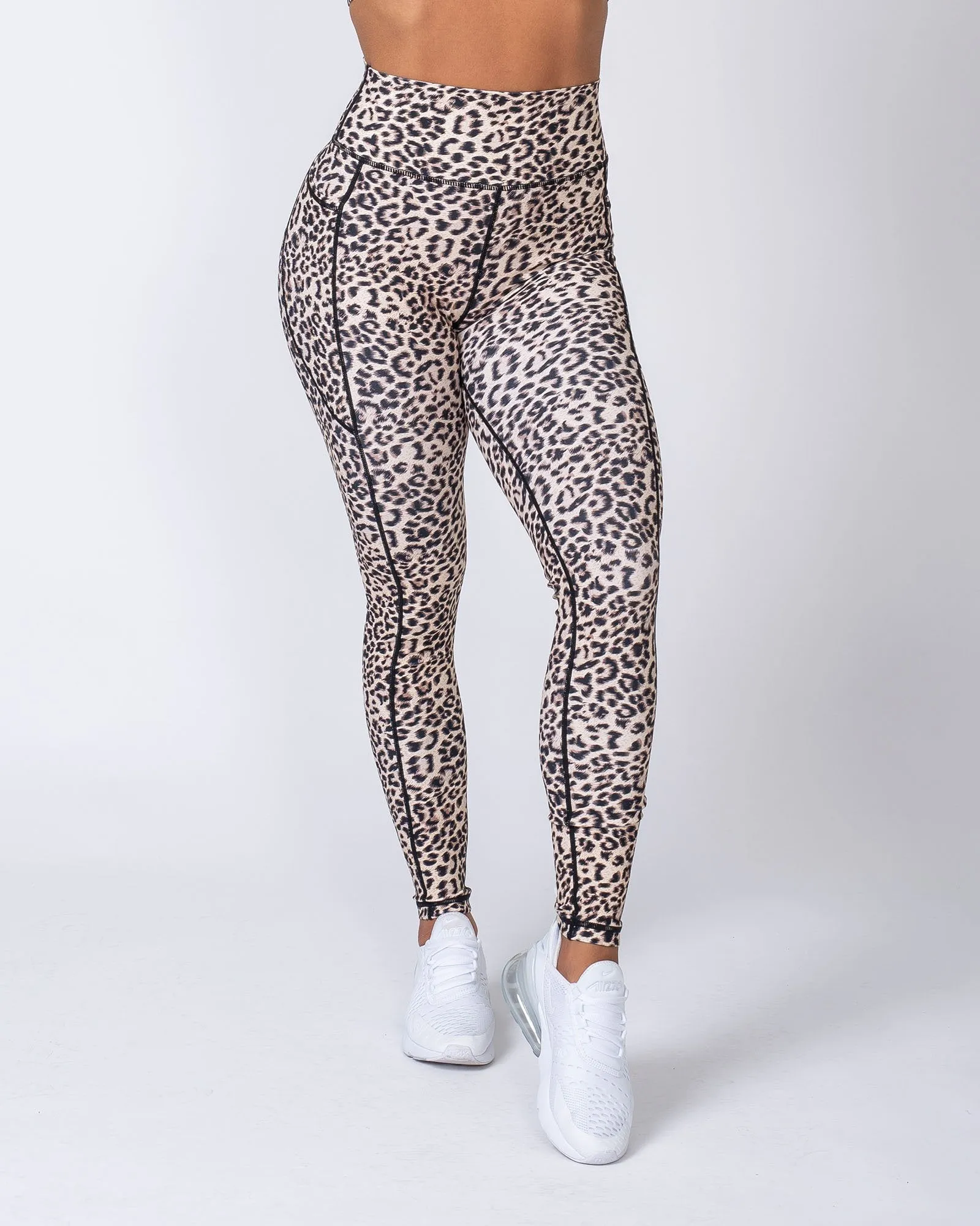 Full Length Pocket Leggings - Yellow Leopard sold by Muscle Nation product image thumbnail 4