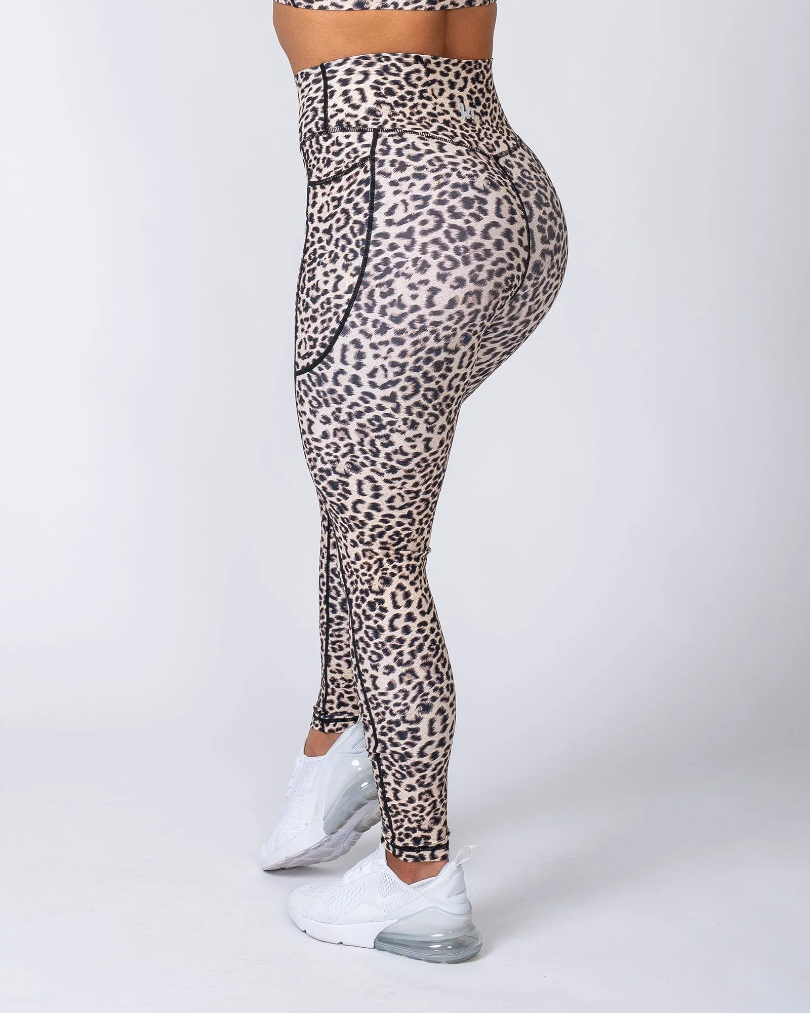 Full Length Pocket Leggings - Yellow Leopard sold by Muscle Nation product image thumbnail 5