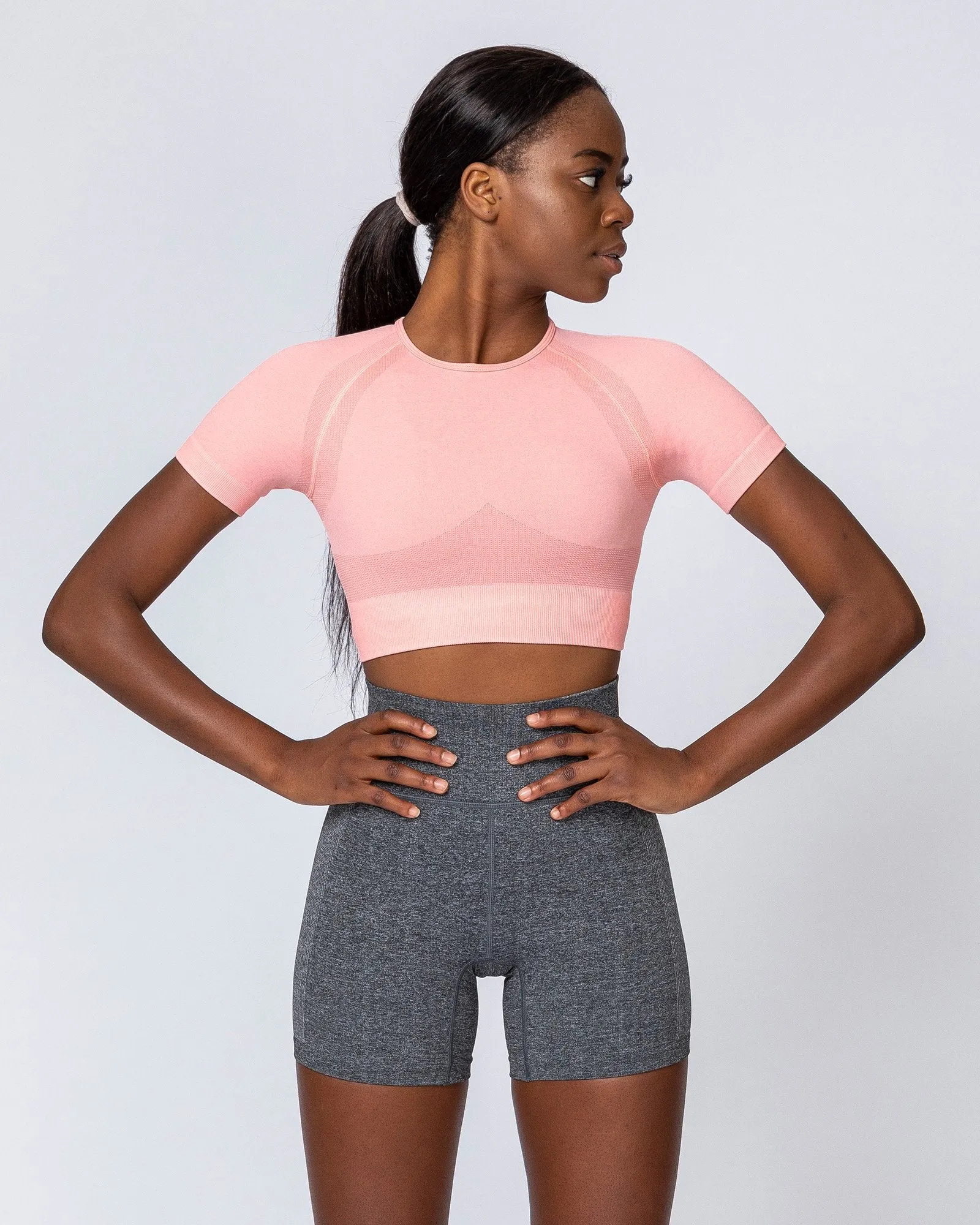 Classic Seamless Tee - Ballet Pink Marl sold by Muscle Nation